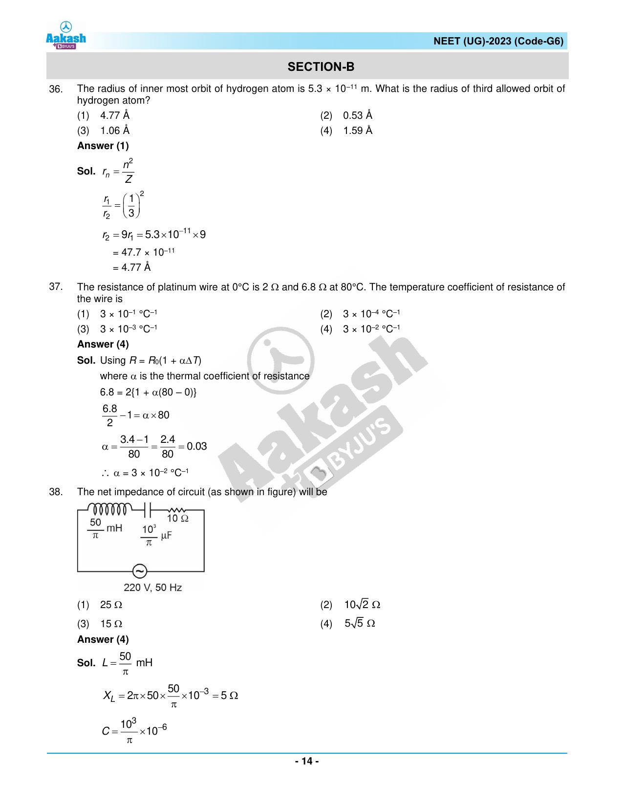 NEET 2023 Question Paper G6 - Page 14