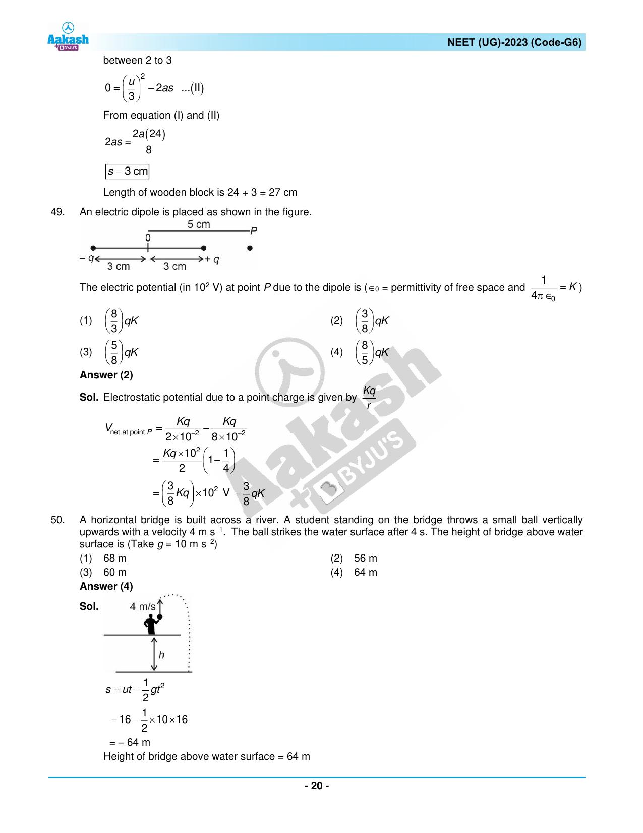 NEET 2023 Question Paper G6 - Page 20