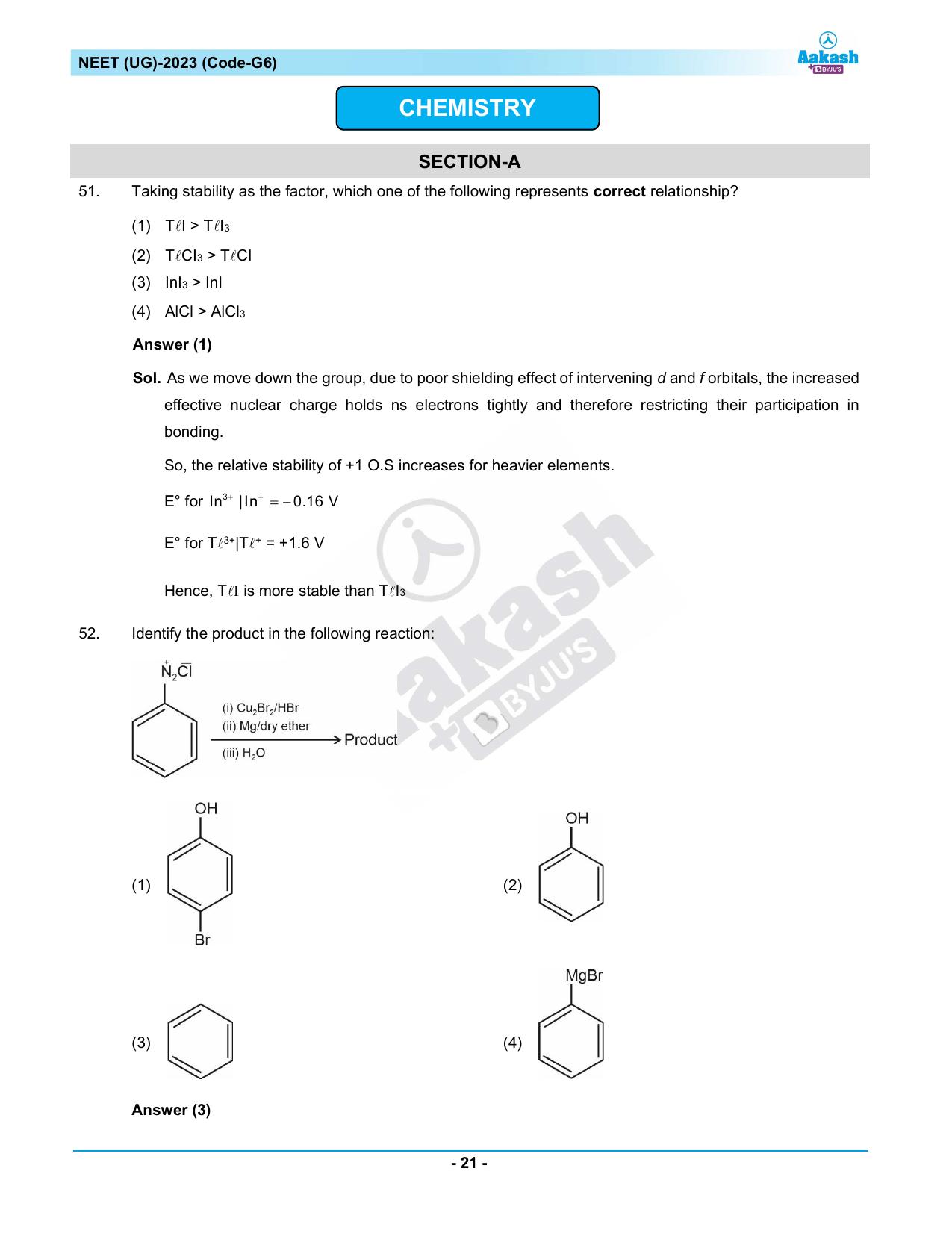 NEET 2023 Question Paper G6 - Page 21