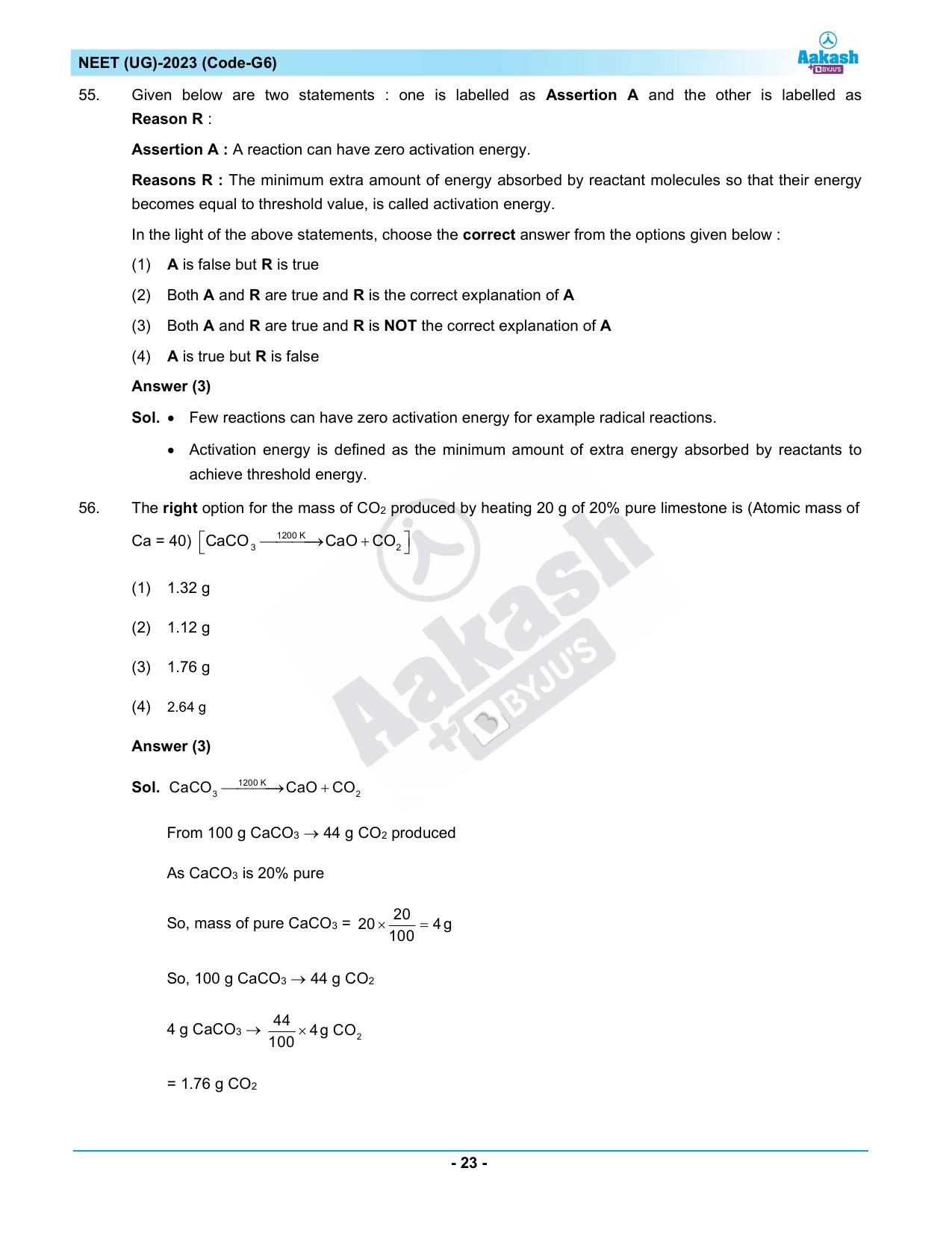 NEET 2023 Question Paper G6 - Page 23