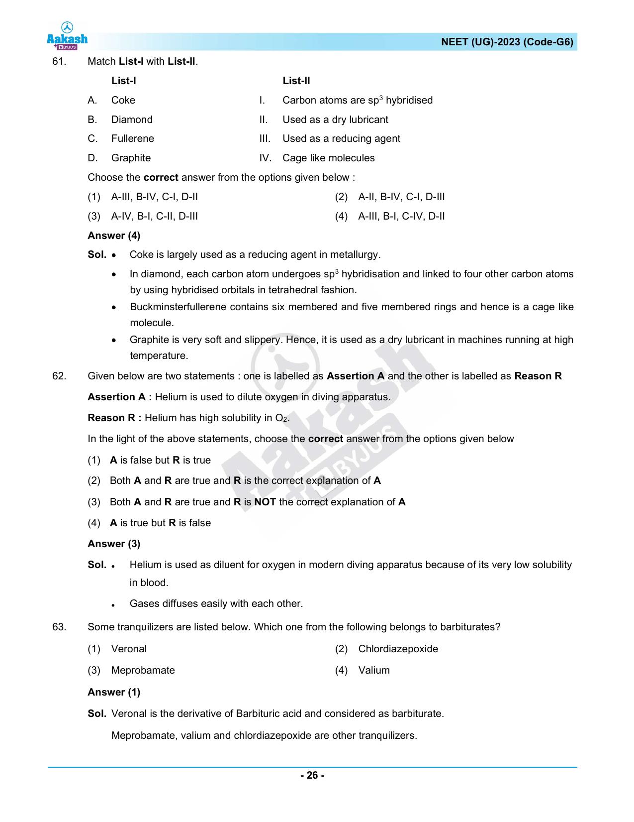 NEET 2023 Question Paper G6 - Page 26