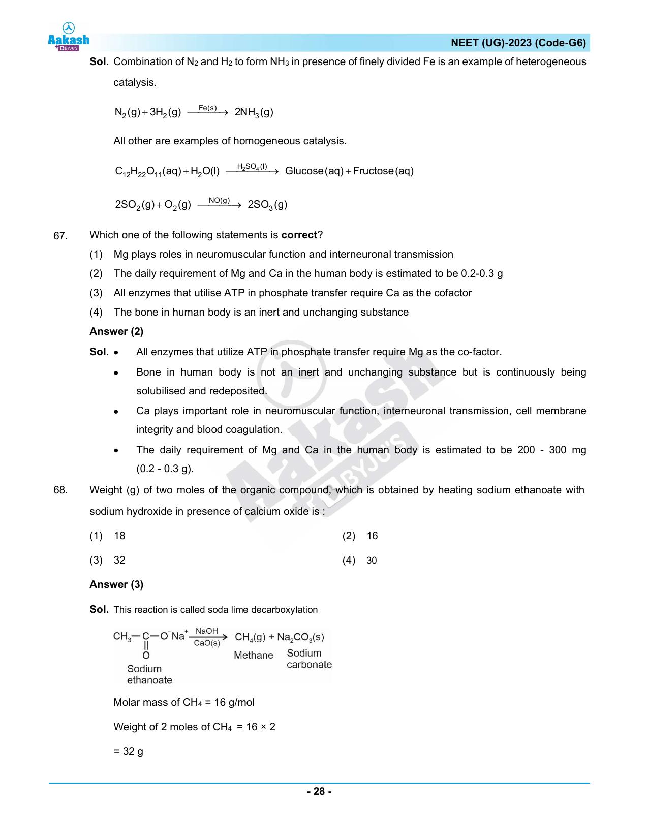 NEET 2023 Question Paper G6 - Page 28