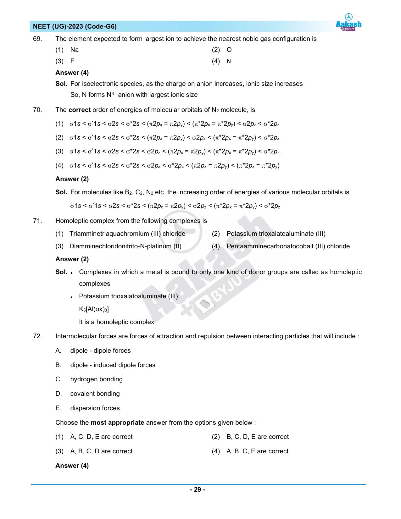 NEET 2023 Question Paper G6 - Page 29