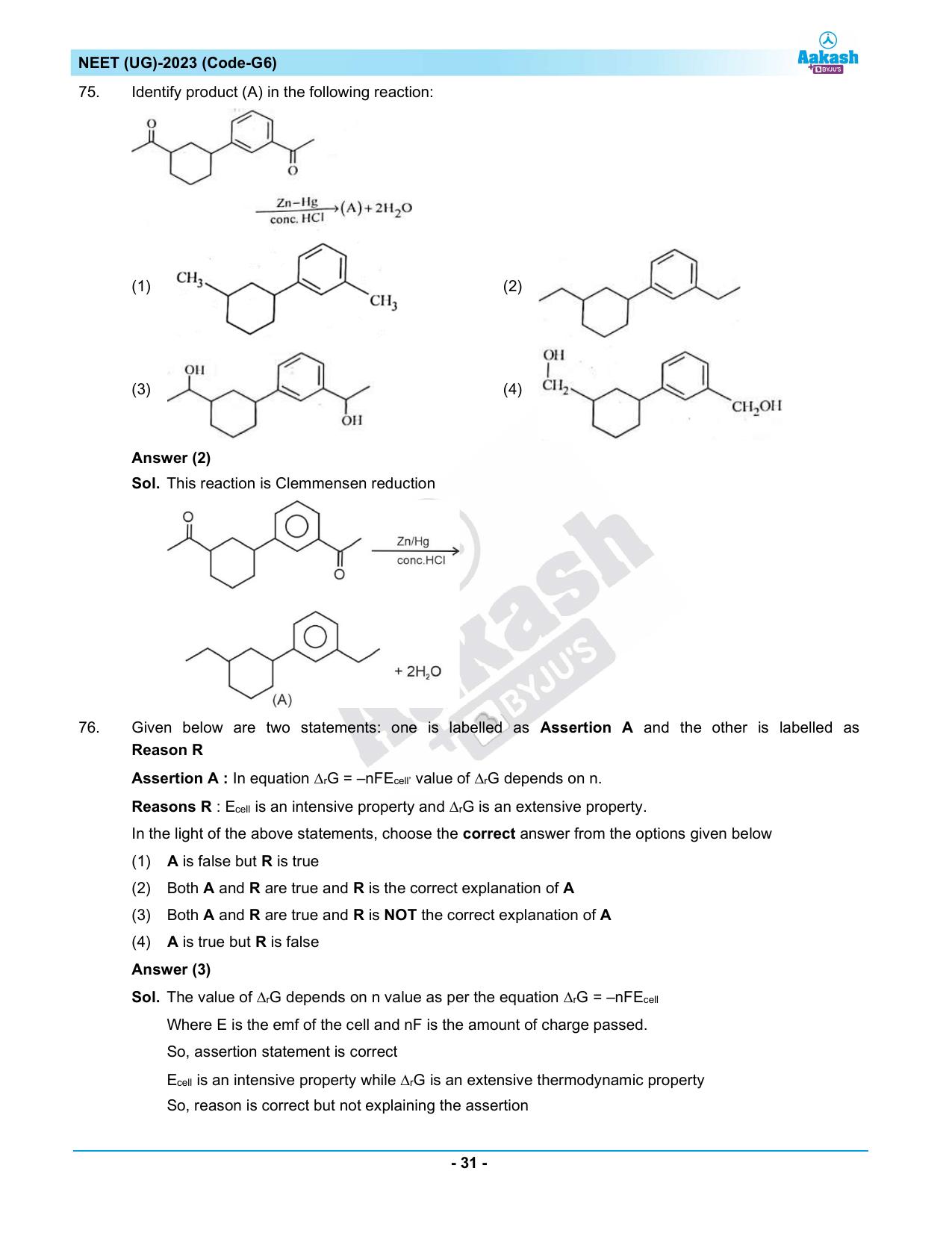 NEET 2023 Question Paper G6 - Page 31