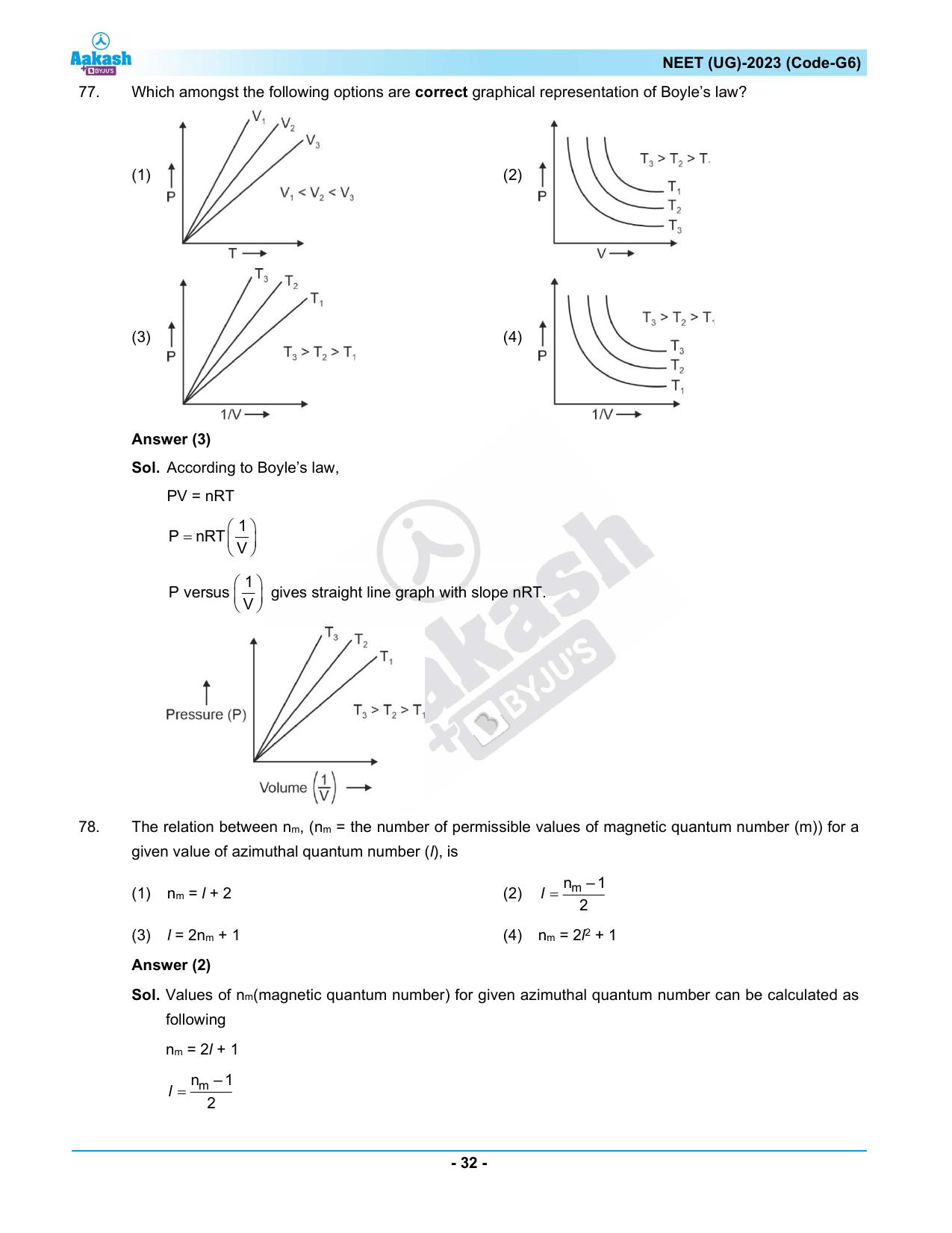 NEET 2023 Question Paper G6 - Page 32