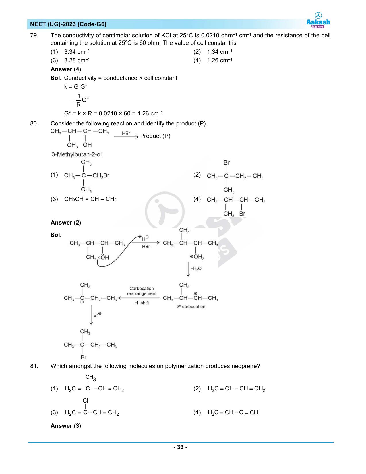 NEET 2023 Question Paper G6 - Page 33