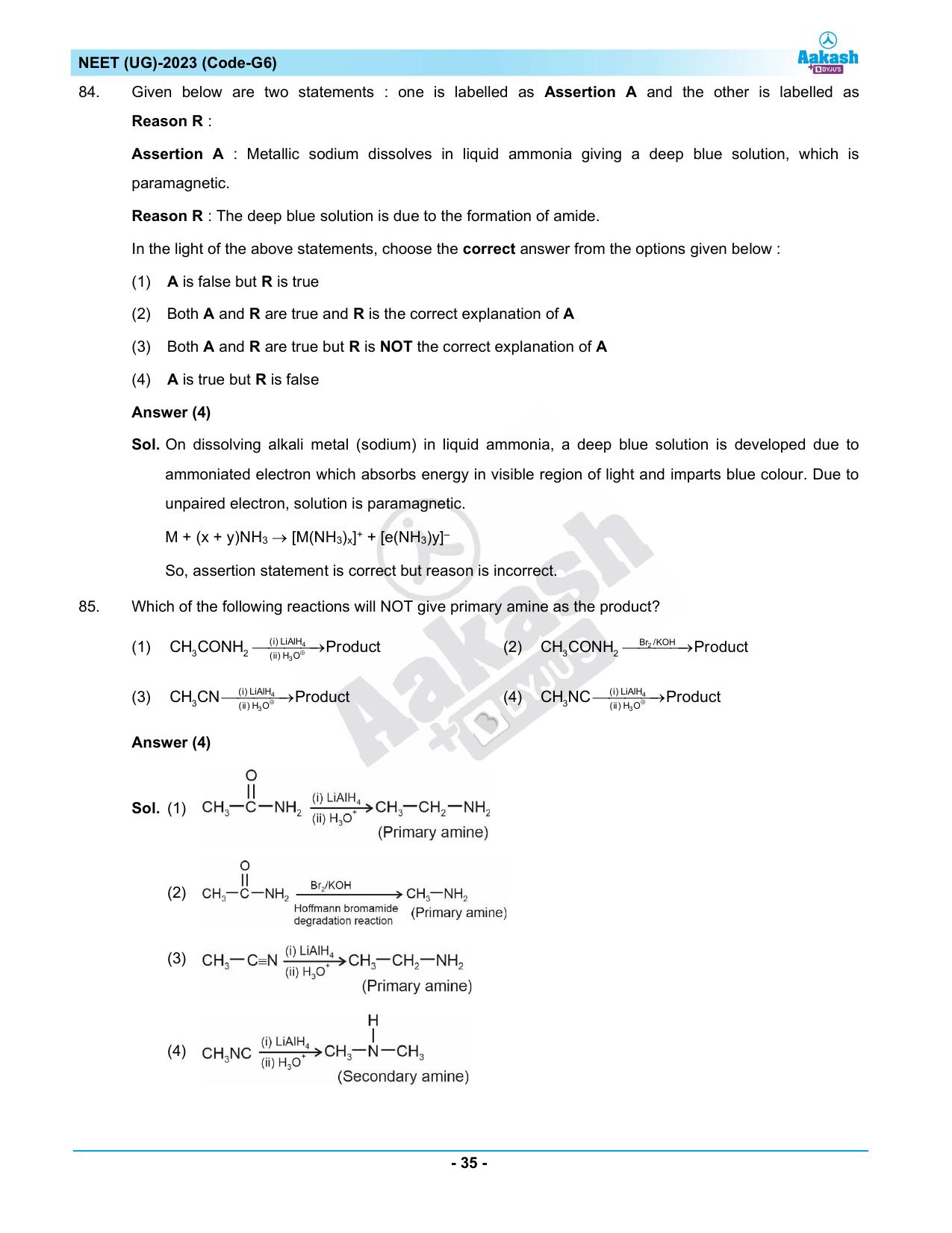 NEET 2023 Question Paper G6 - Page 35