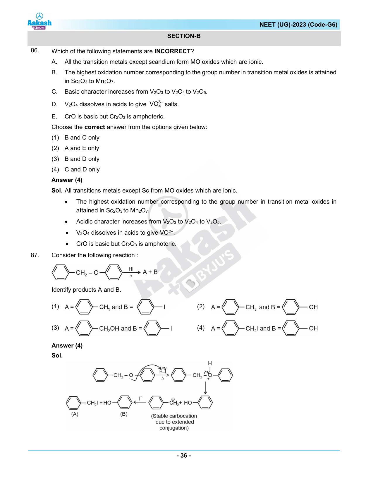 NEET 2023 Question Paper G6 - Page 36