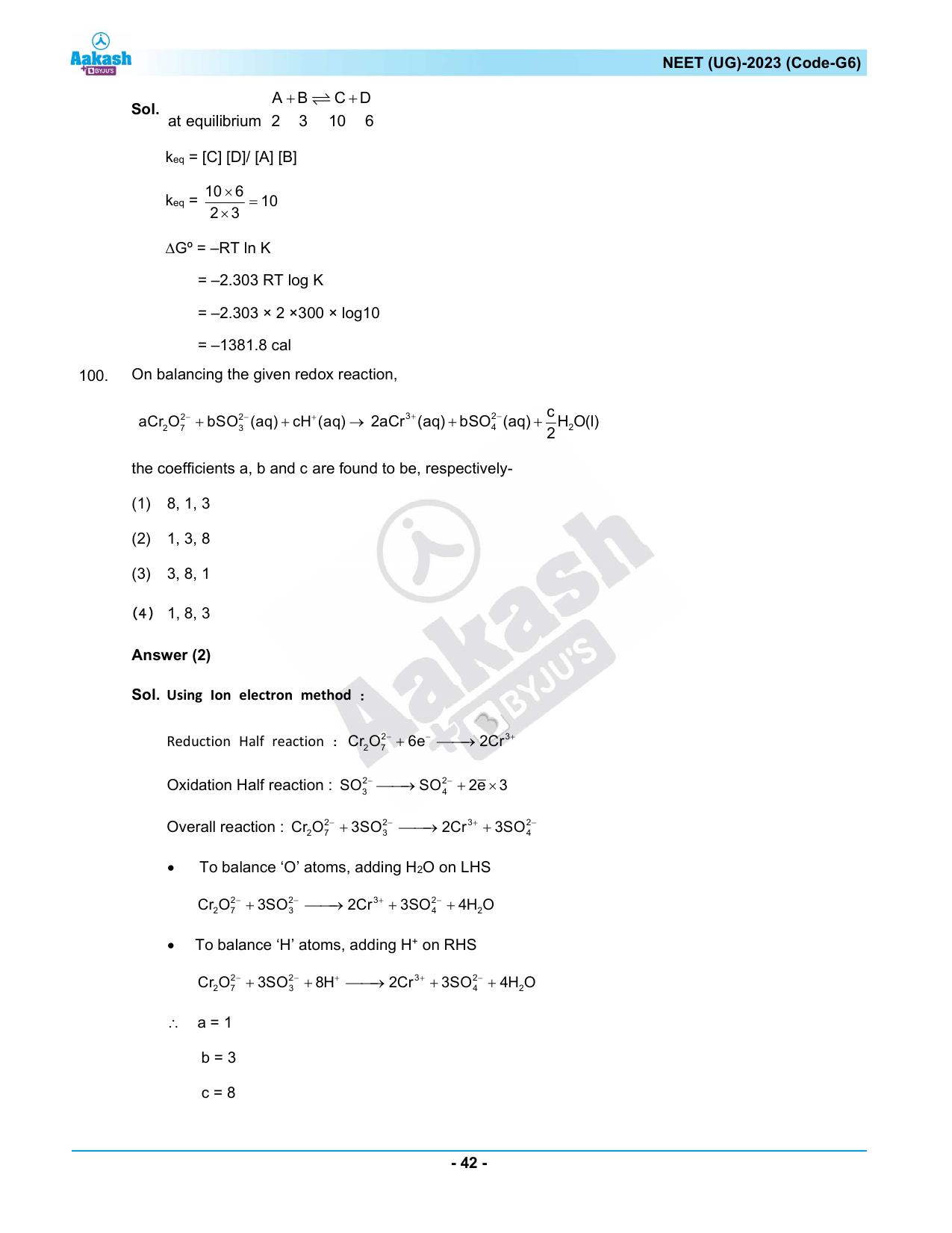 NEET 2023 Question Paper G6 - Page 42
