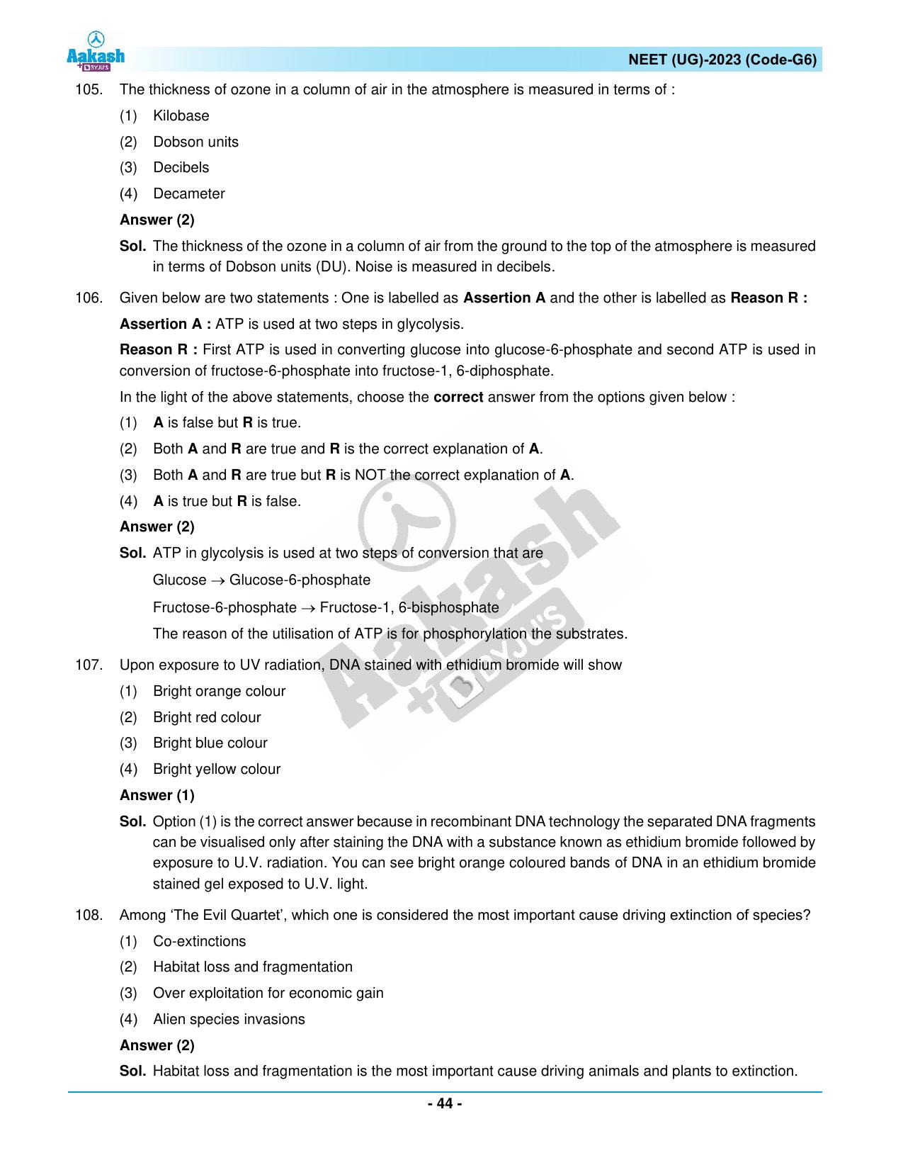 NEET 2023 Question Paper G6 - Page 44
