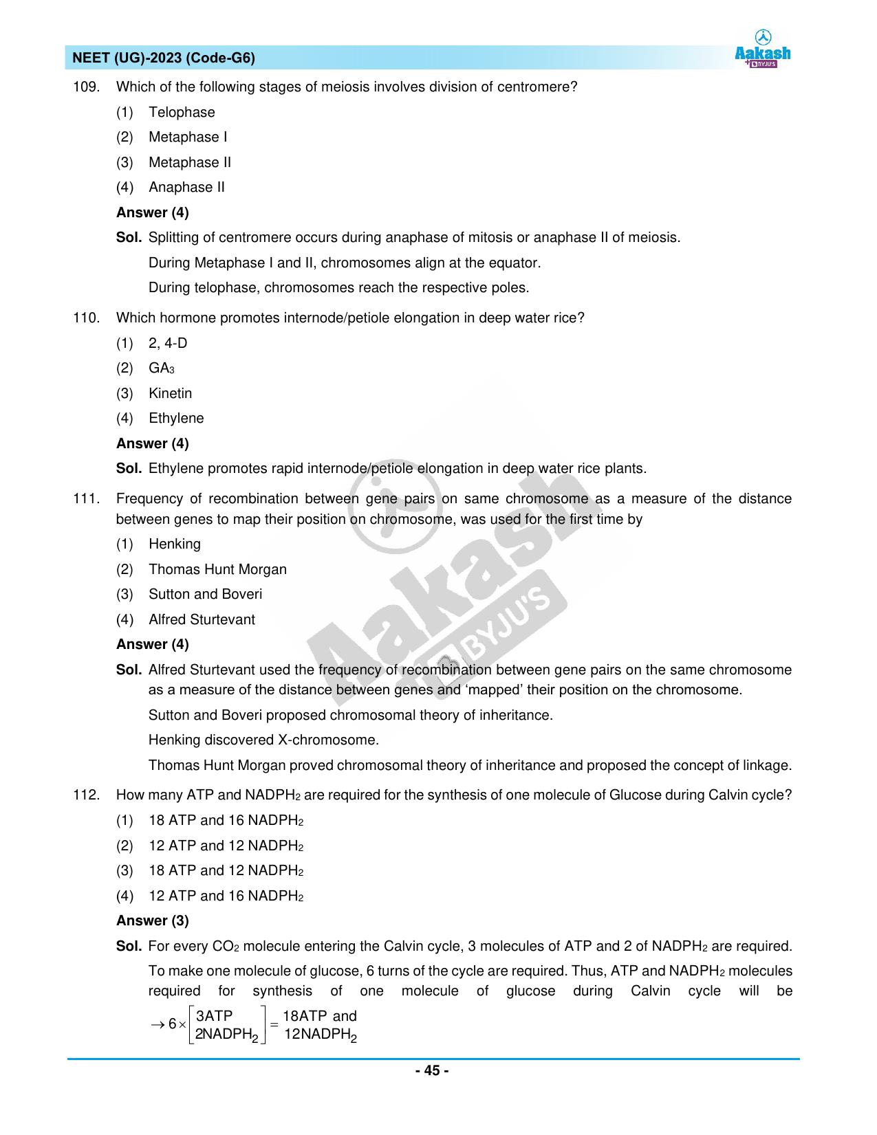 NEET 2023 Question Paper G6 - Page 45