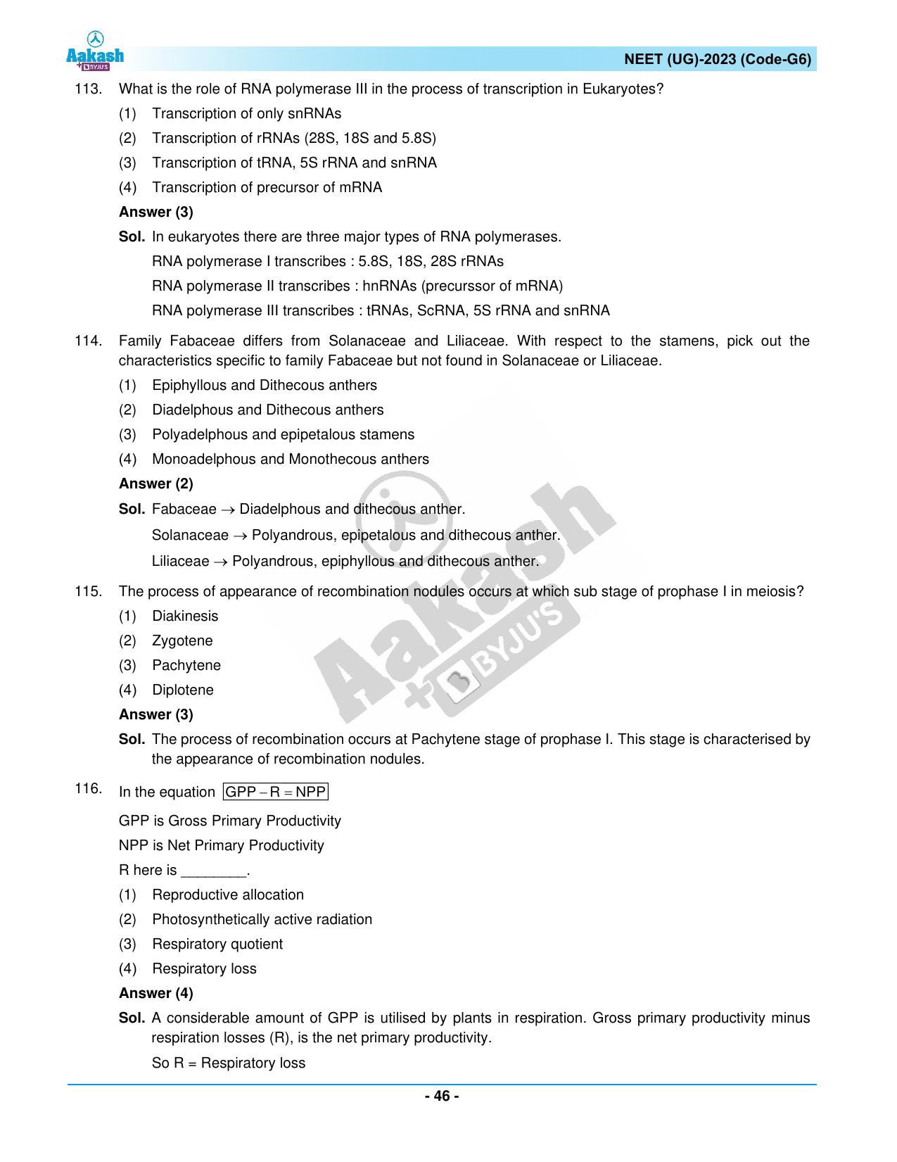 NEET 2023 Question Paper G6 - Page 46