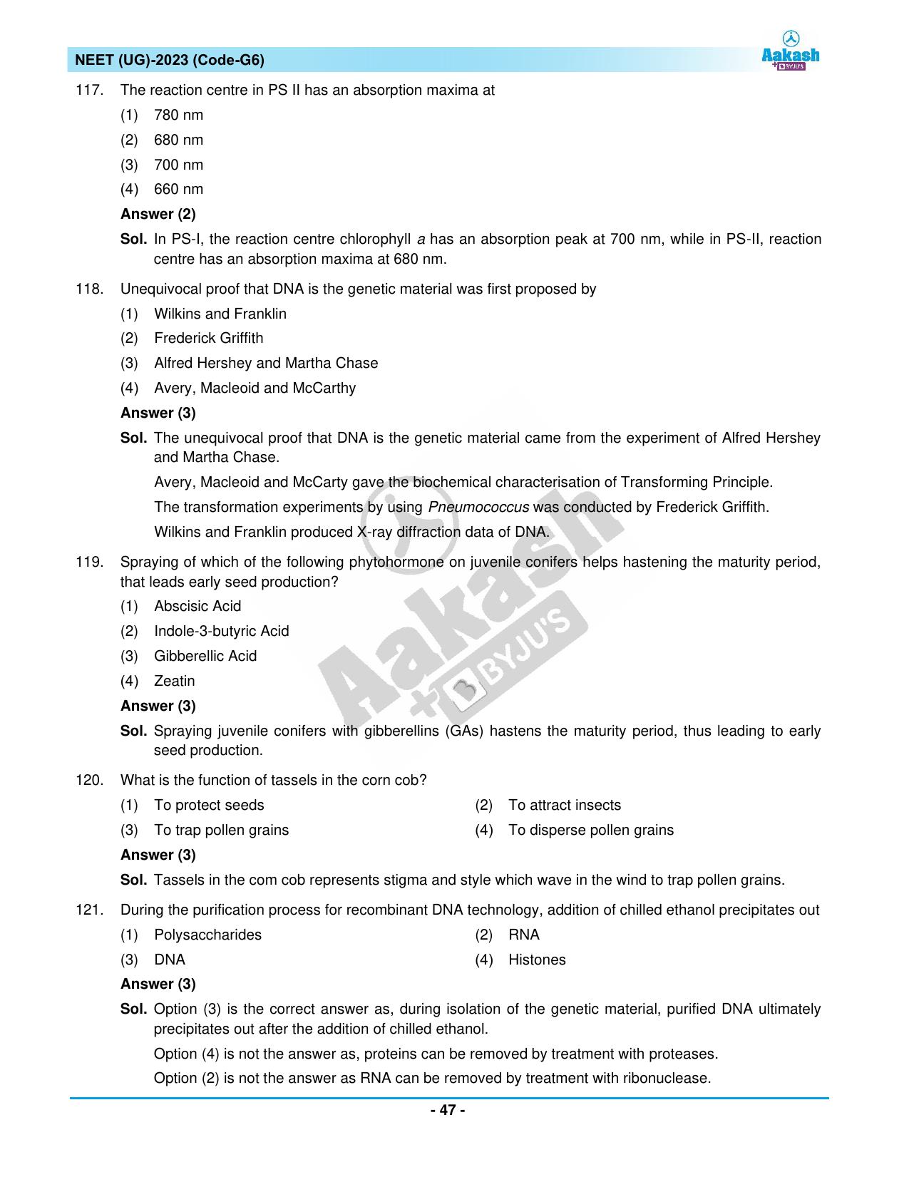 NEET 2023 Question Paper G6 - Page 47
