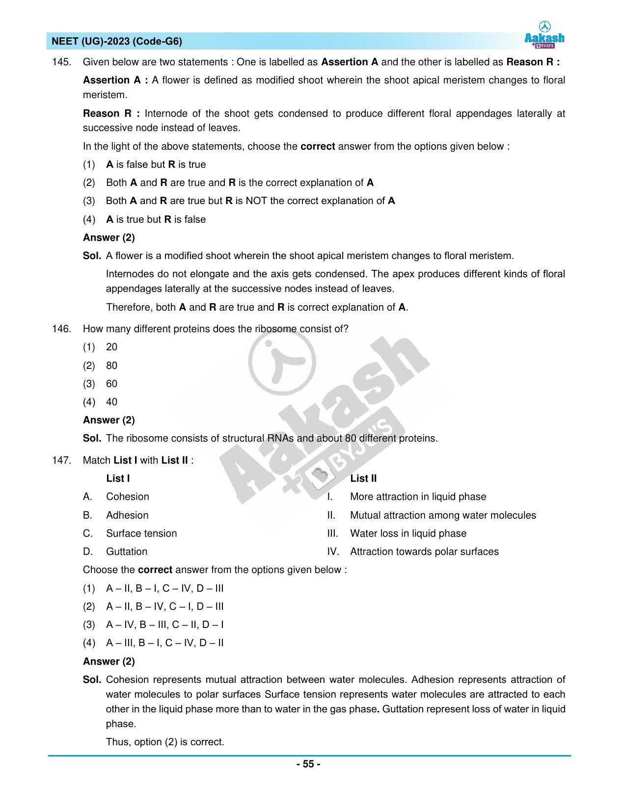NEET 2023 Question Paper G6 - Page 55