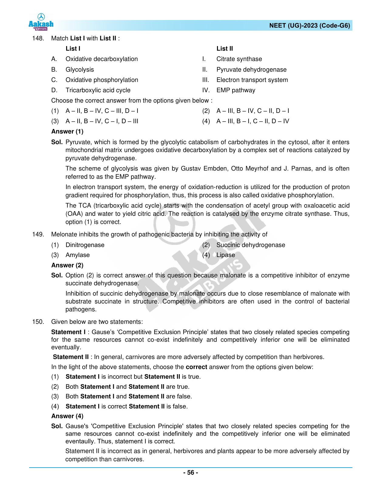 NEET 2023 Question Paper G6 - Page 56