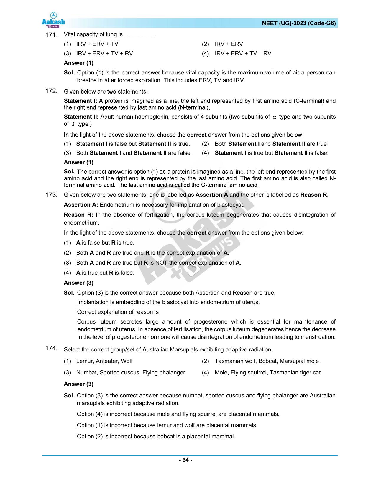 NEET 2023 Question Paper G6 - Page 64