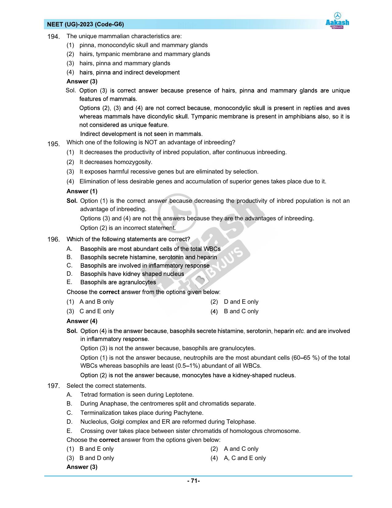 NEET 2023 Question Paper G6 - Page 71
