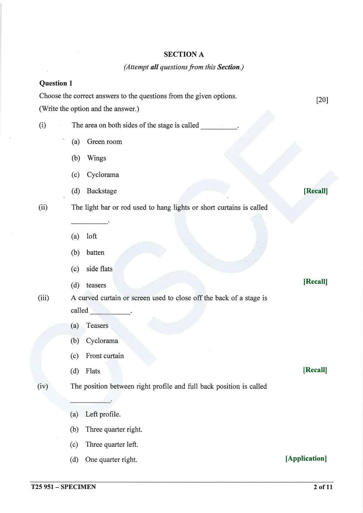 ICSE Class 10 2025 Drama (QP & MS) Specimen Paper - Page 2