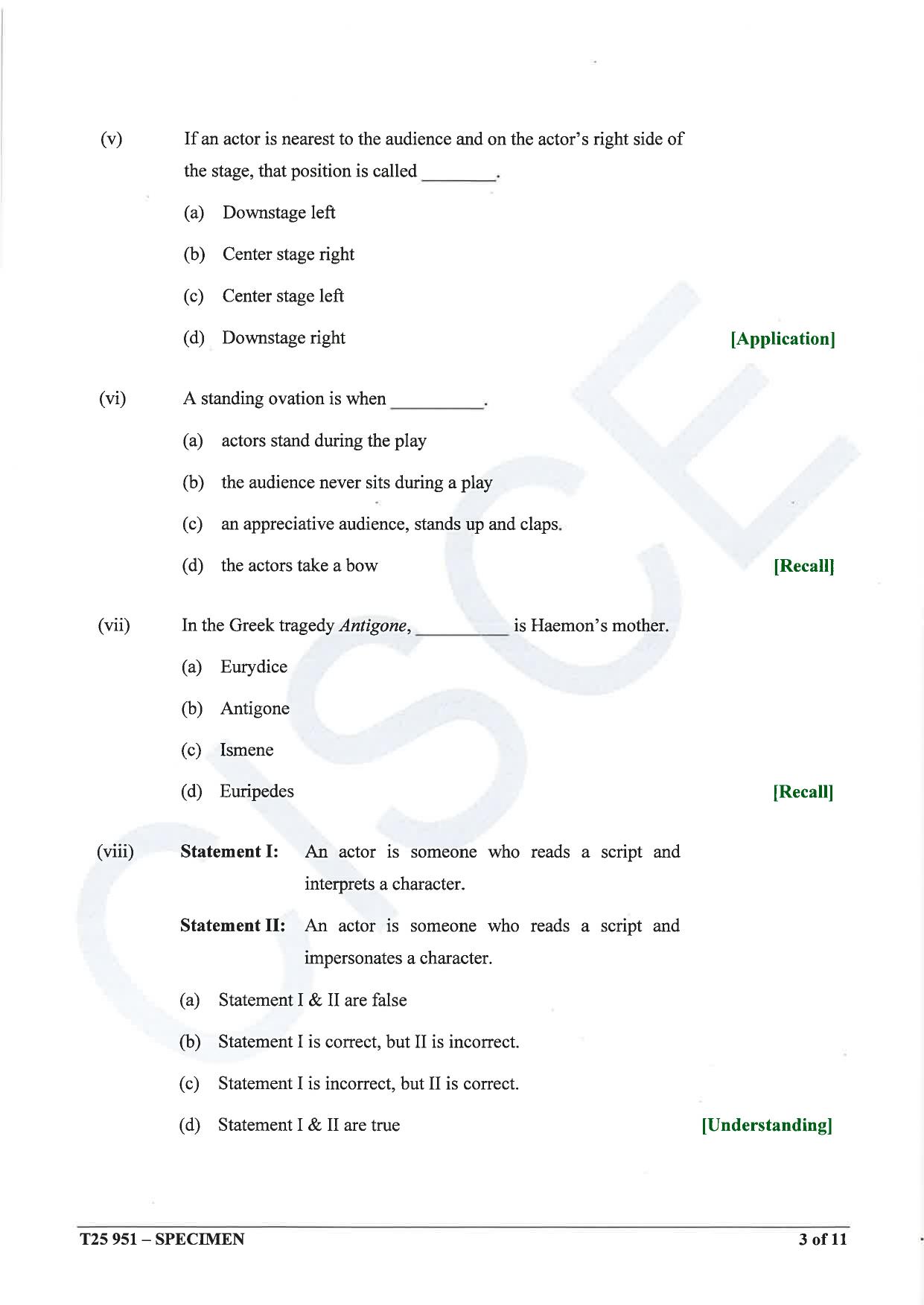 ICSE Class 10 2025 Drama (QP & MS) Specimen Paper - Page 3