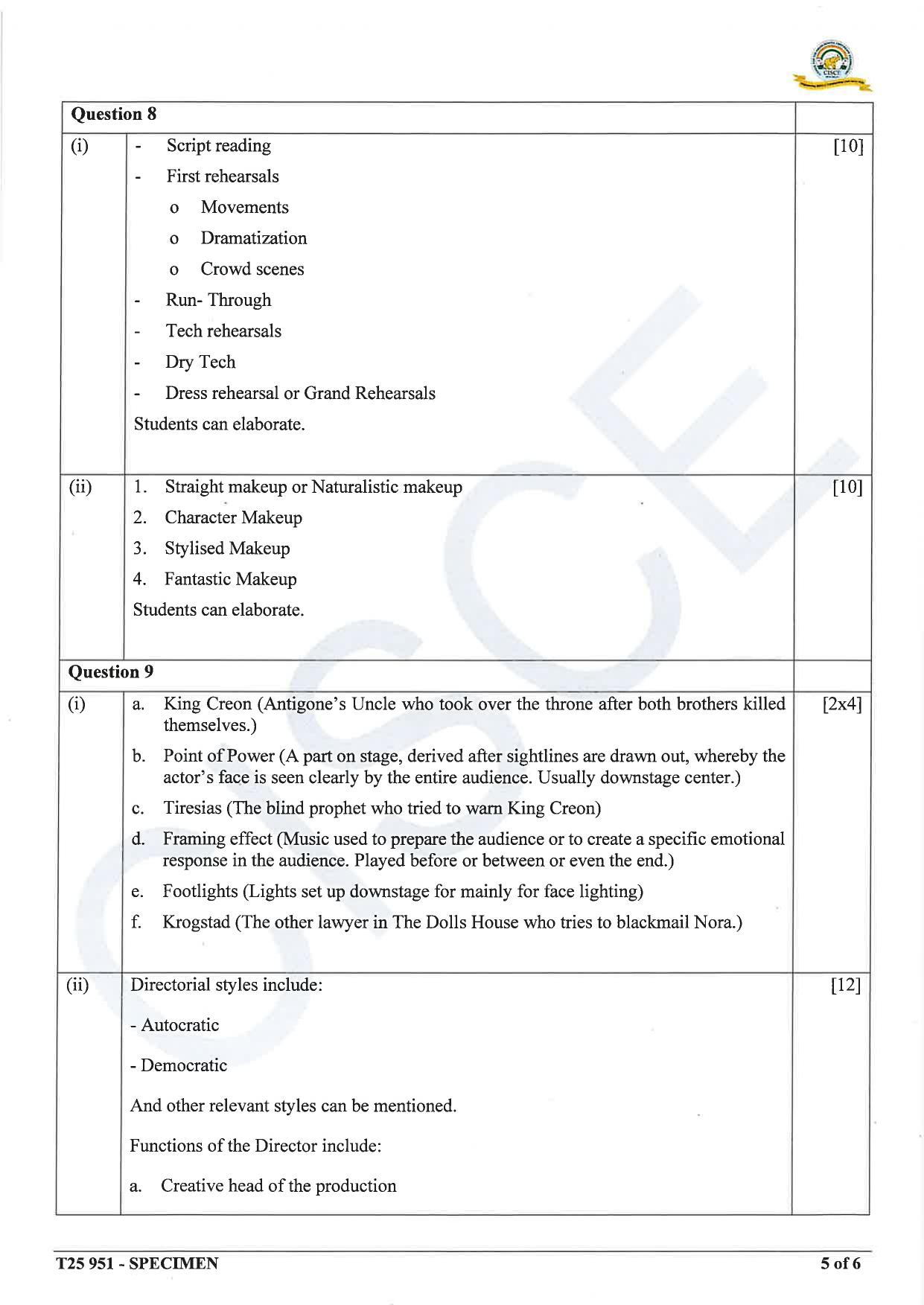 ICSE Class 10 2025 Drama (QP & MS) Specimen Paper - Page 16