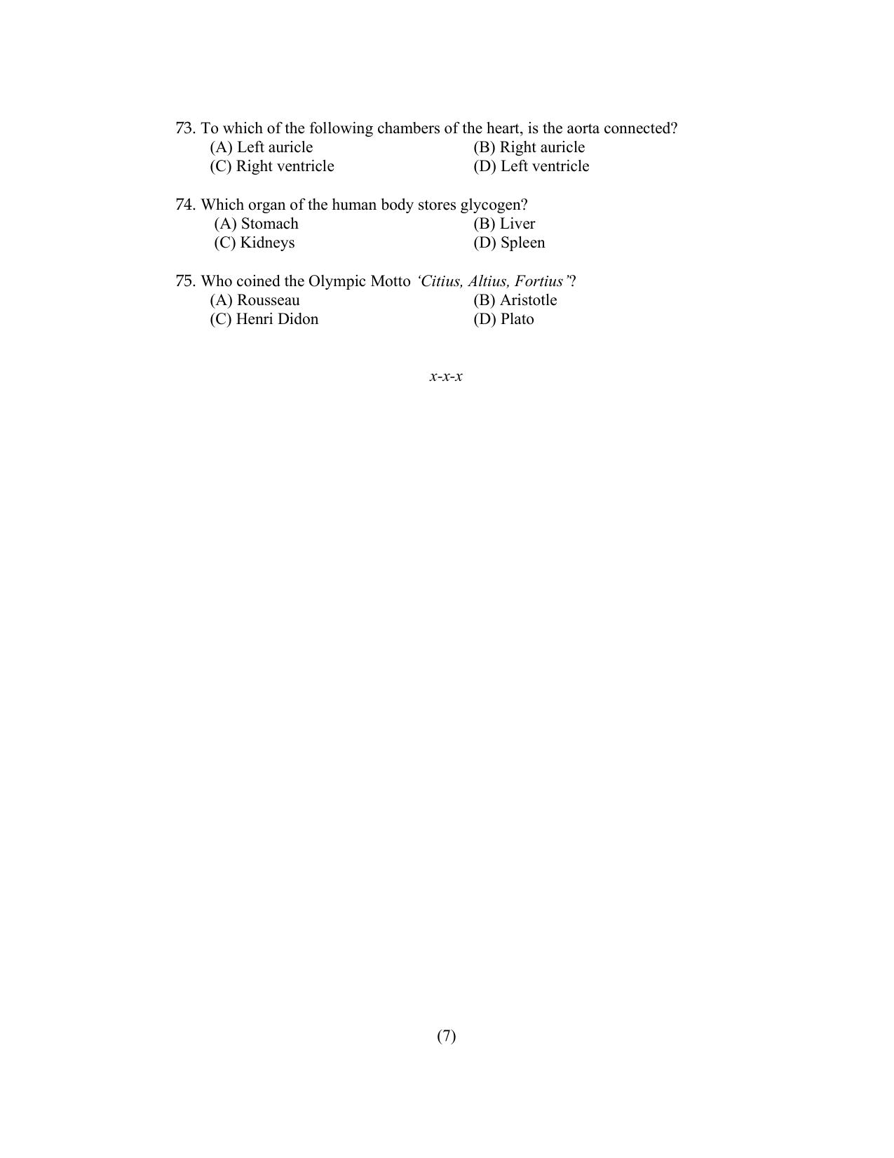 PU CET PG 2022 Question Paper - Page 7