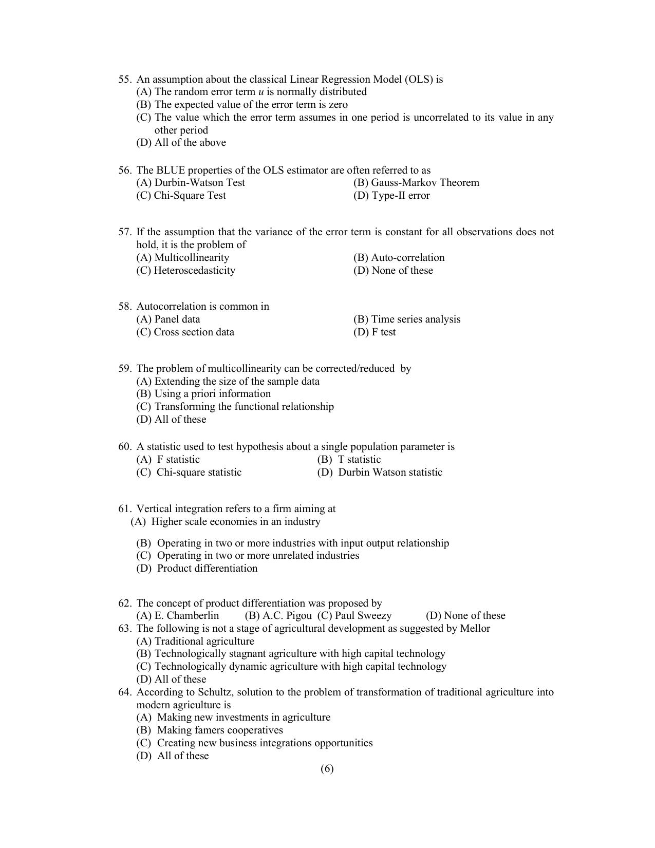 PU CET PG 2022 Question Paper - Page 58