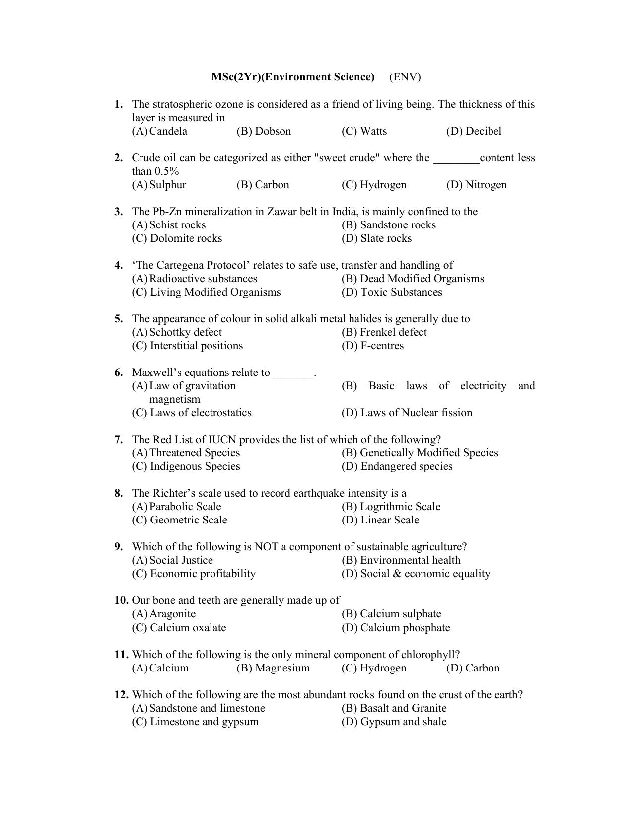 PU CET PG 2022 Question Paper - Page 60