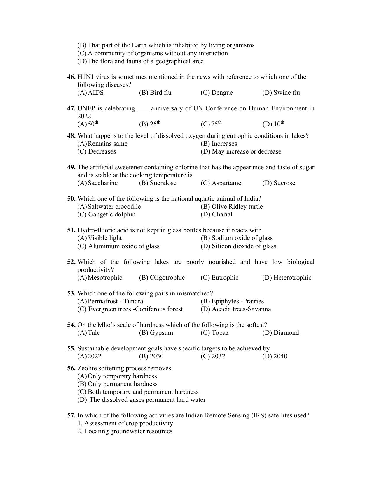 PU CET PG 2022 Question Paper - Page 64