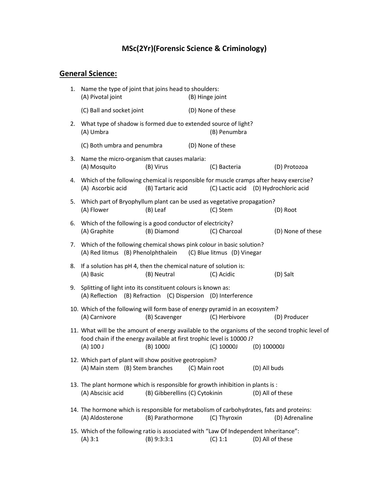 PU CET PG 2022 Question Paper - Page 67