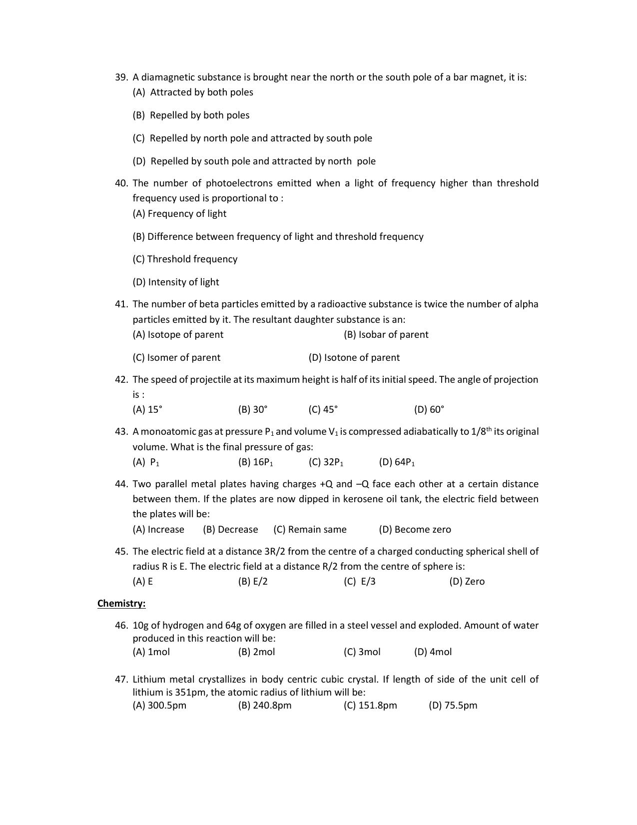 PU CET PG 2022 Question Paper - Page 70