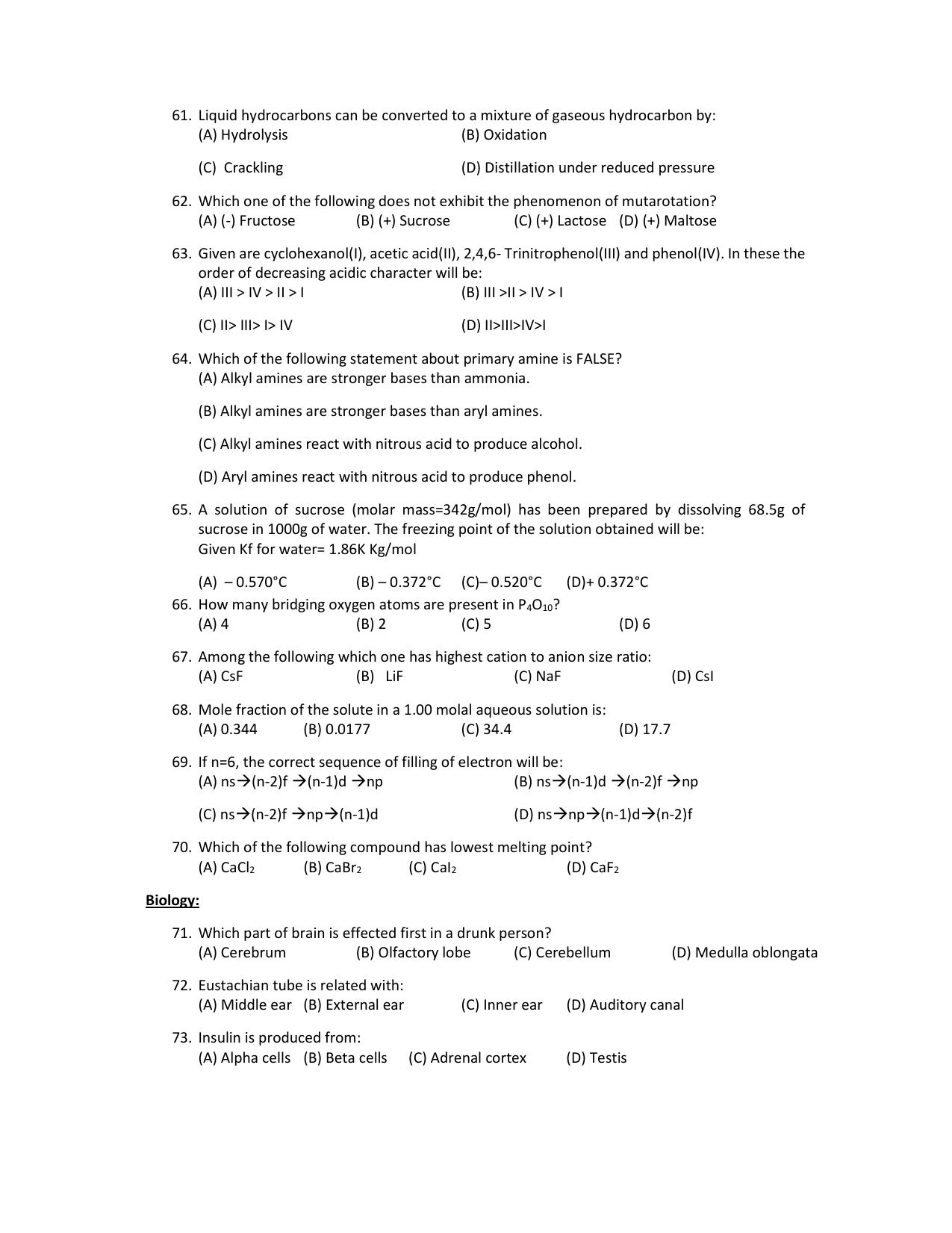 PU CET PG 2022 Question Paper - Page 72