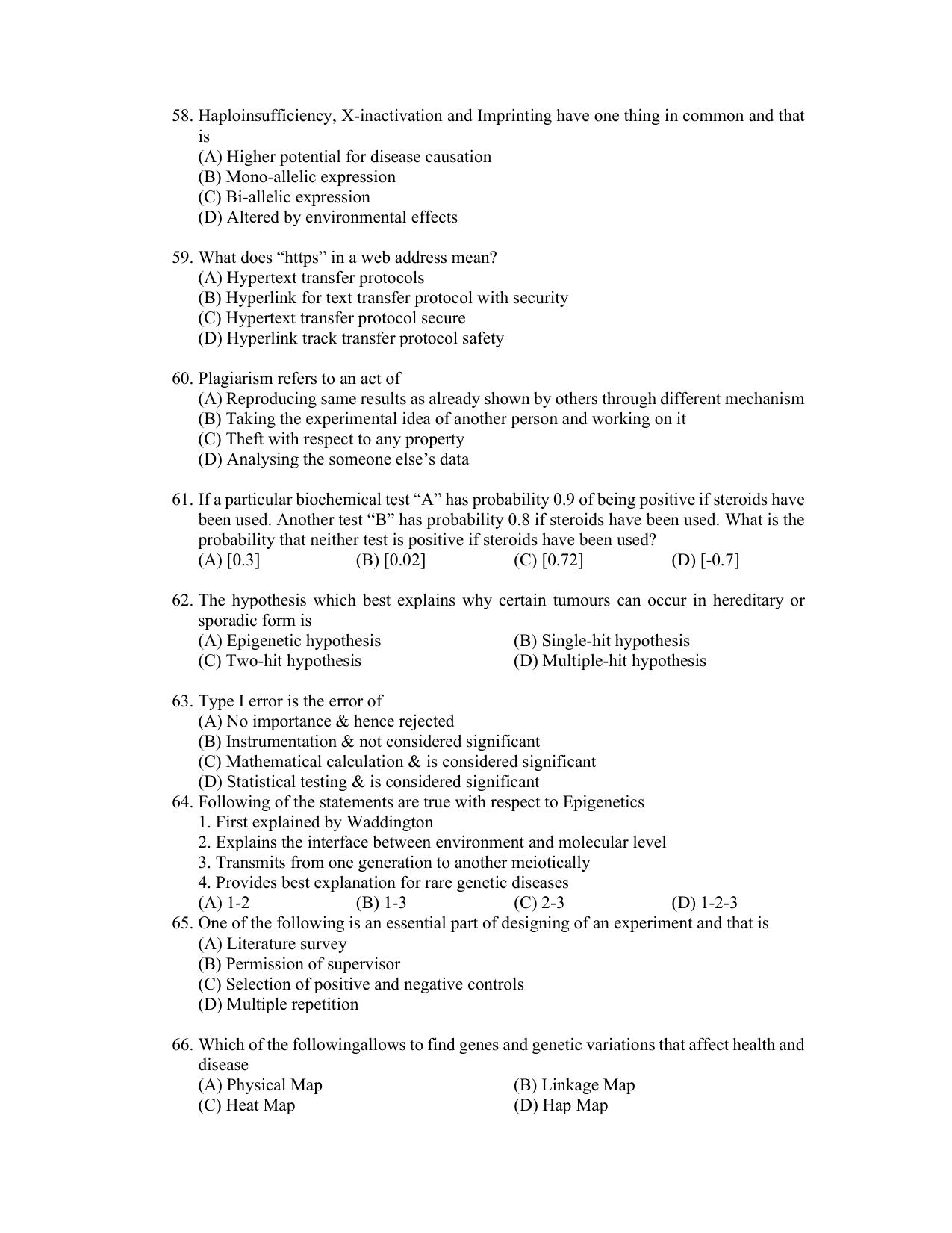 PU CET PG 2022 Question Paper - Page 101