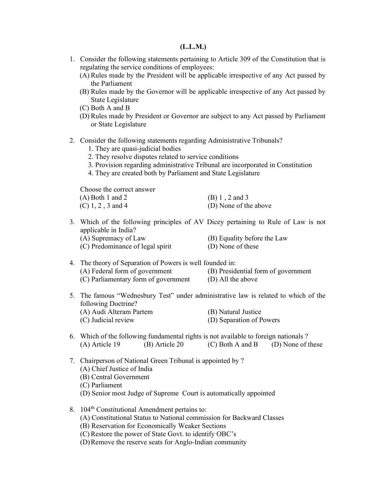 PU CET PG 2022 Question Paper - Page 103
