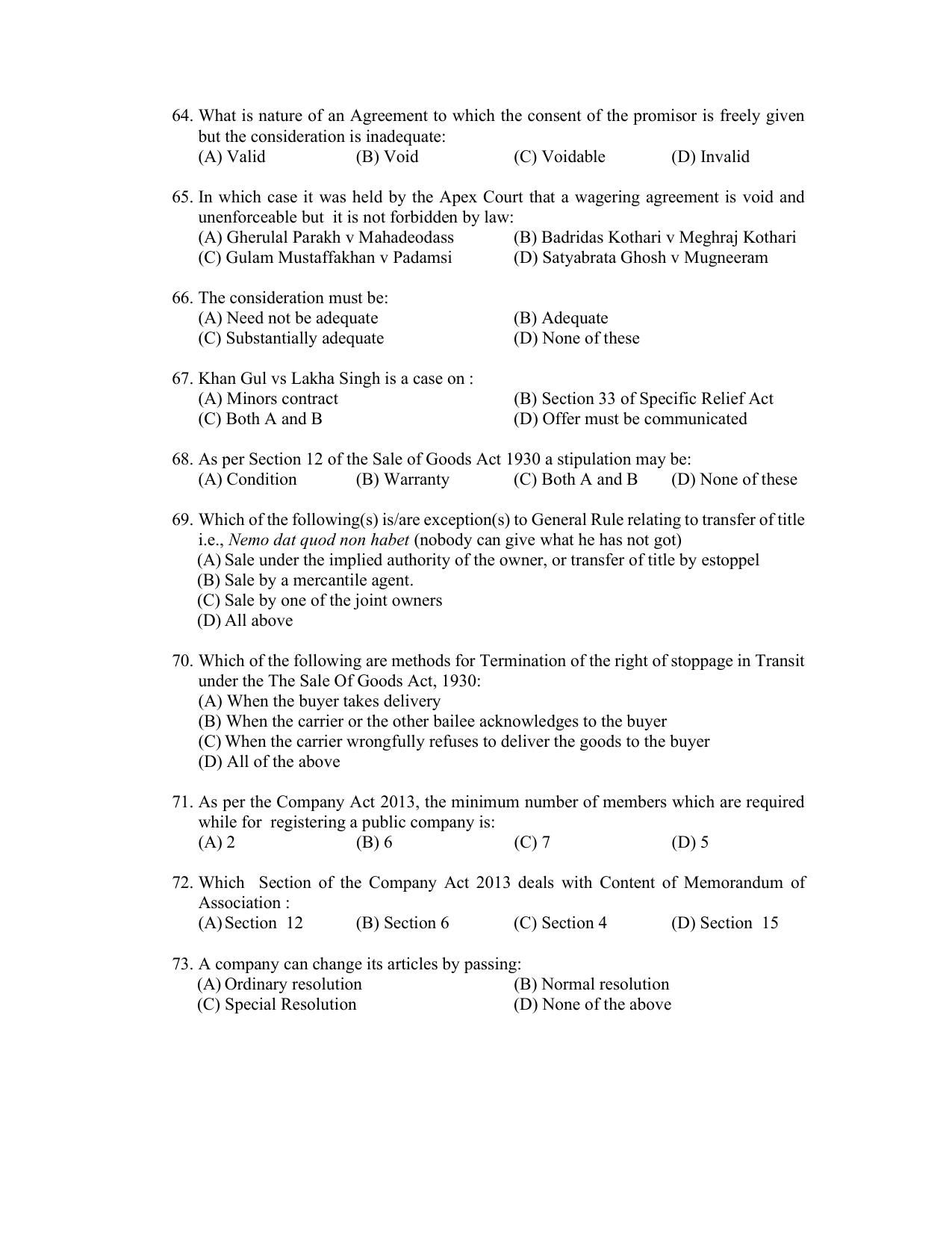 PU CET PG 2022 Question Paper - Page 111