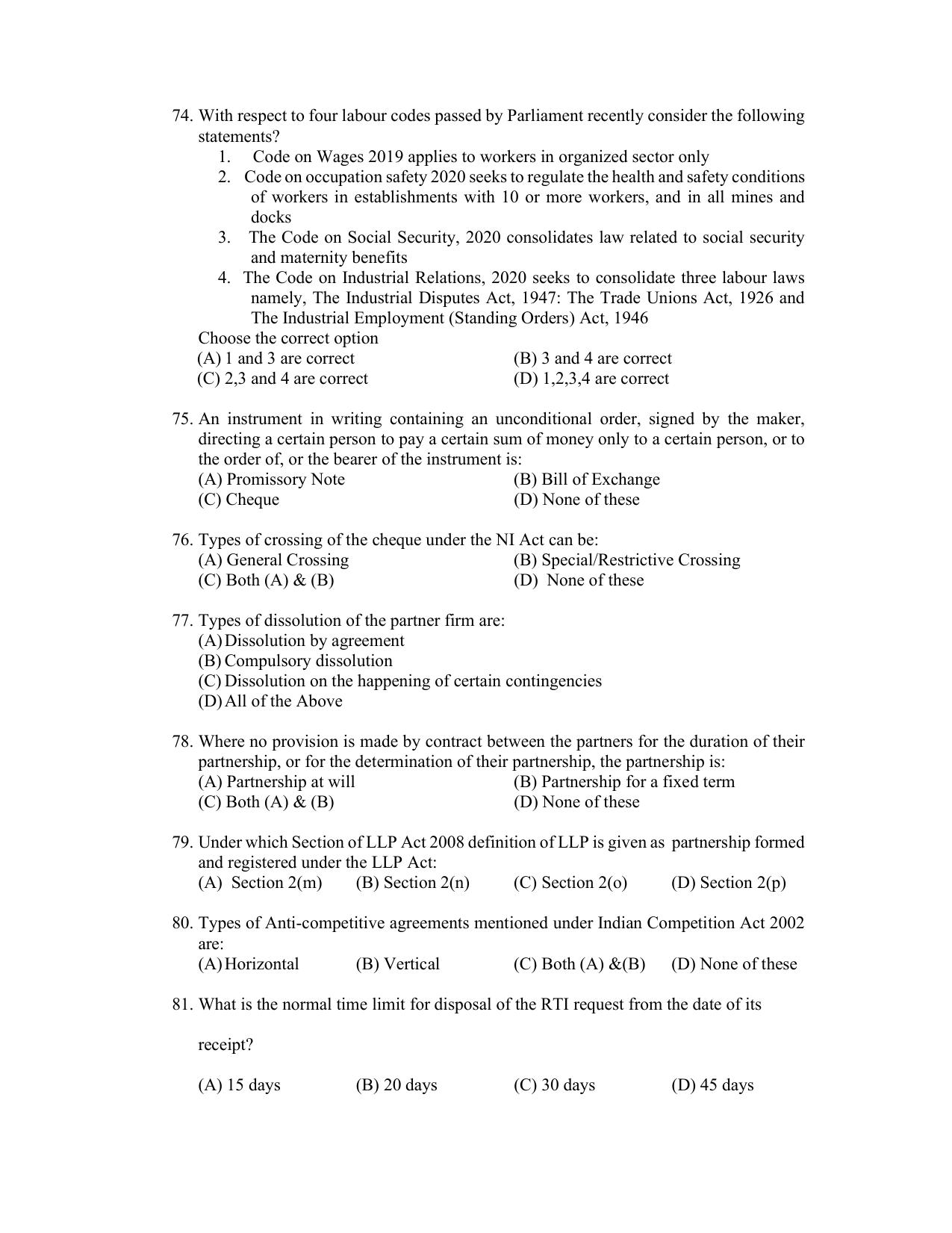PU CET PG 2022 Question Paper - Page 112