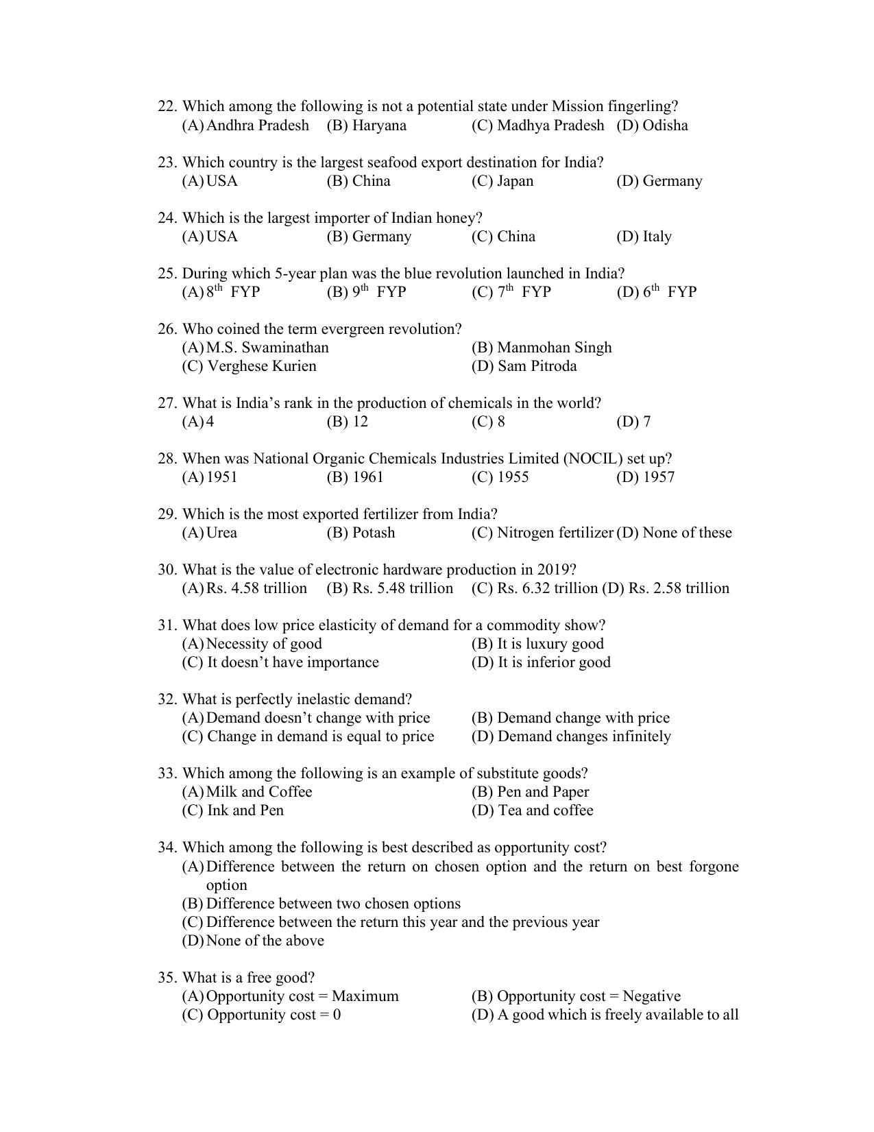 PU CET PG 2022 Question Paper - Page 135