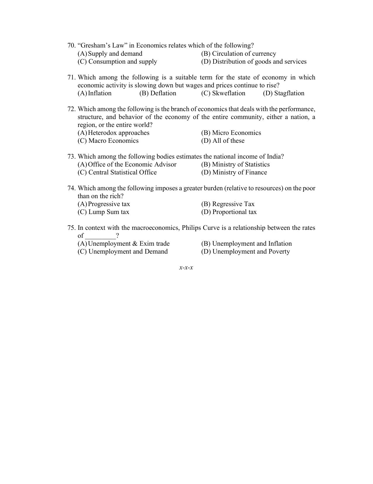 PU CET PG 2022 Question Paper - Page 139