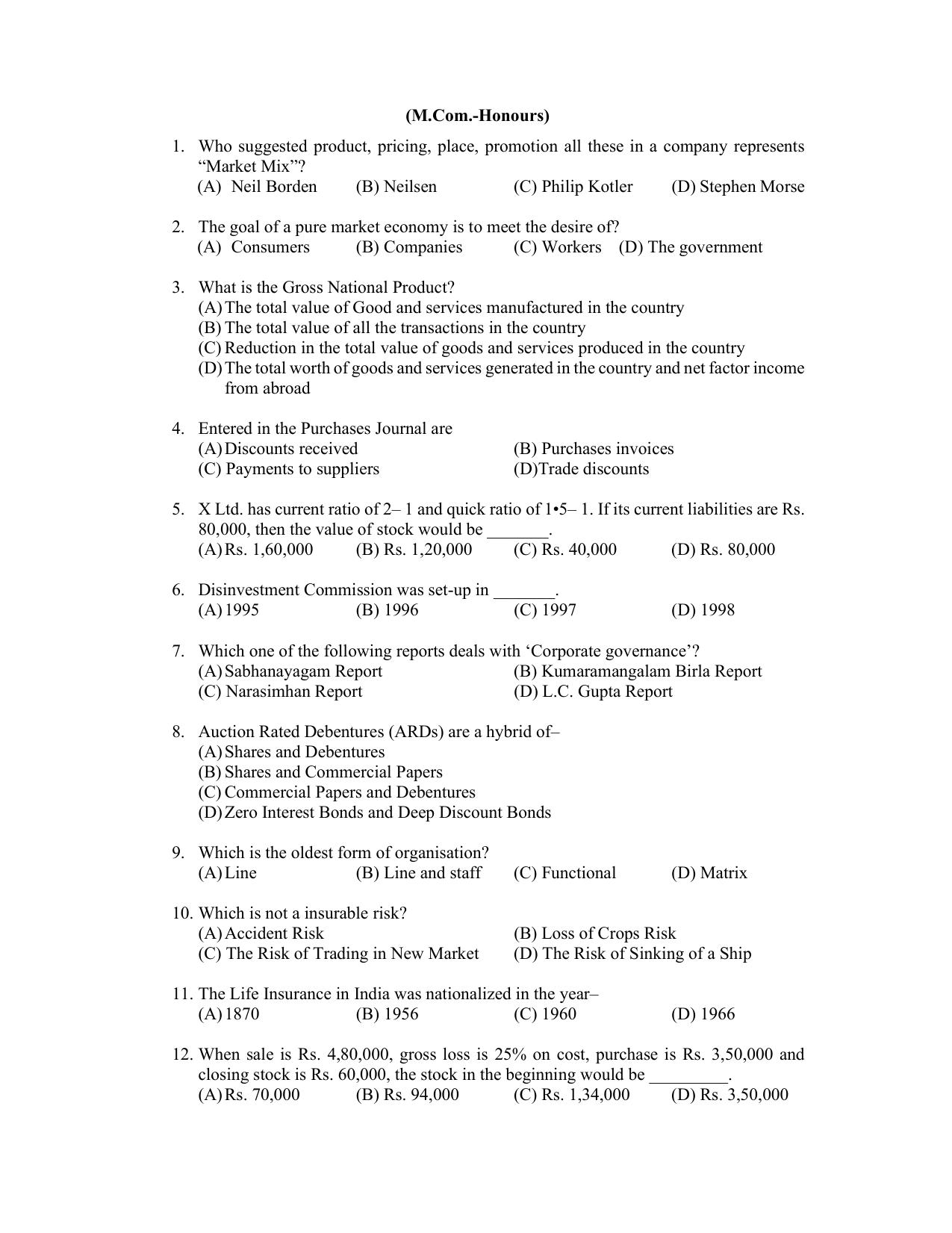 PU CET PG 2022 Question Paper - Page 140