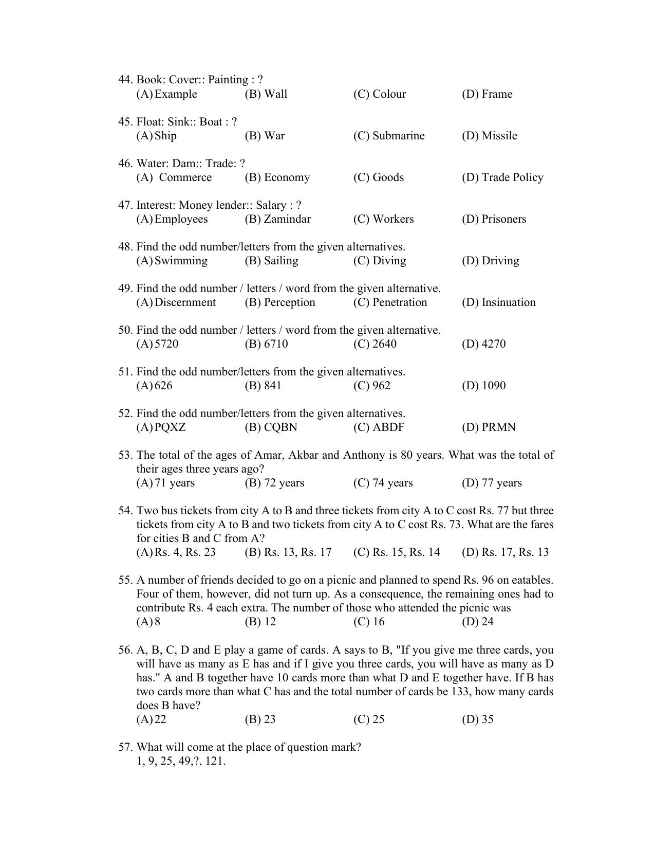 PU CET PG 2022 Question Paper - Page 168