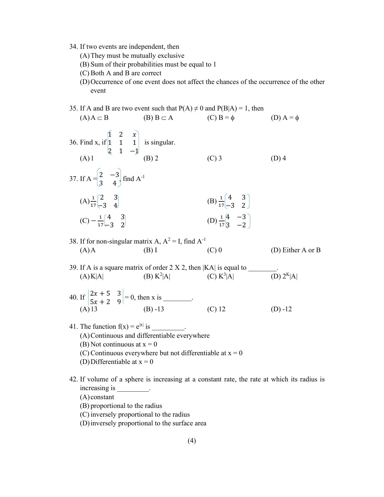 PU CET PG 2022 Question Paper - Page 187