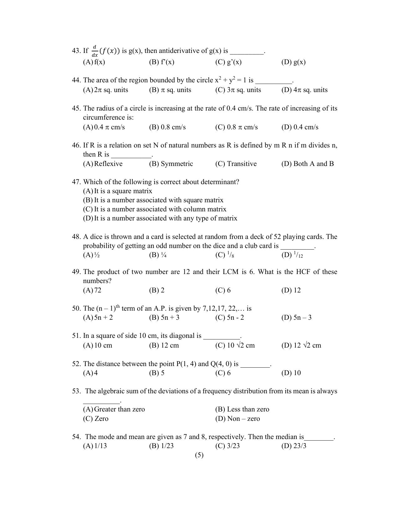 PU CET PG 2022 Question Paper - Page 188