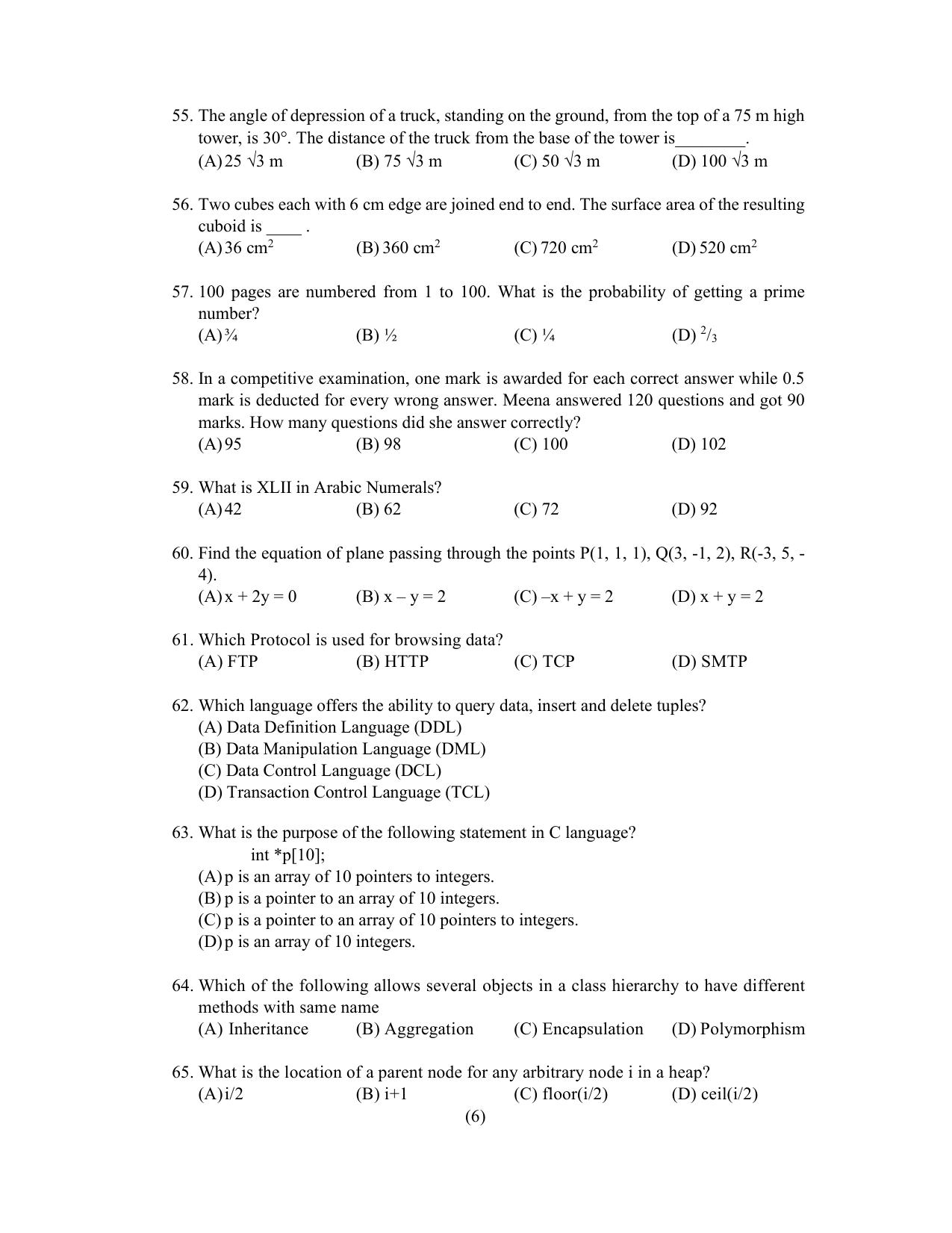 PU CET PG 2022 Question Paper - Page 189