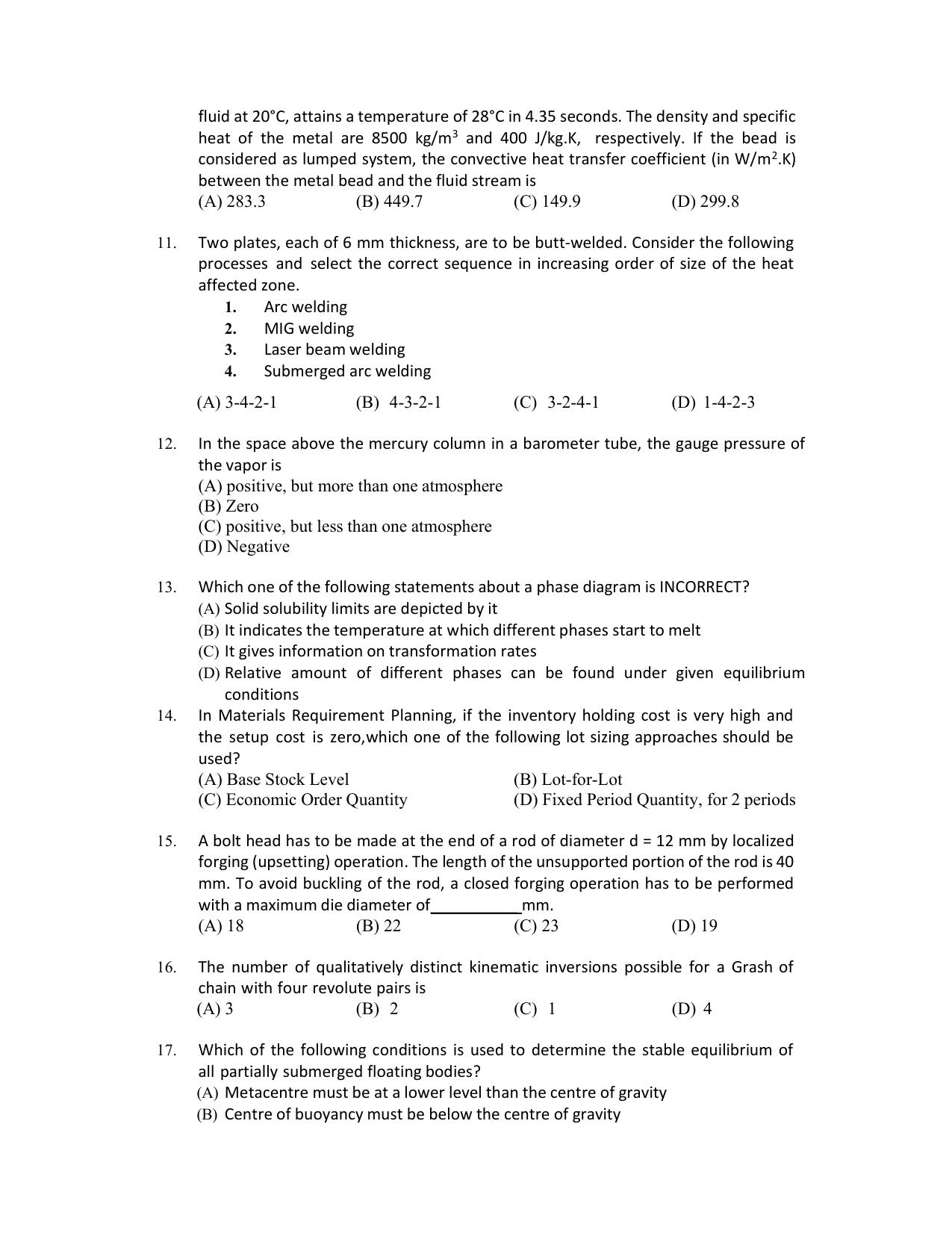 PU CET PG 2022 Question Paper - Page 200
