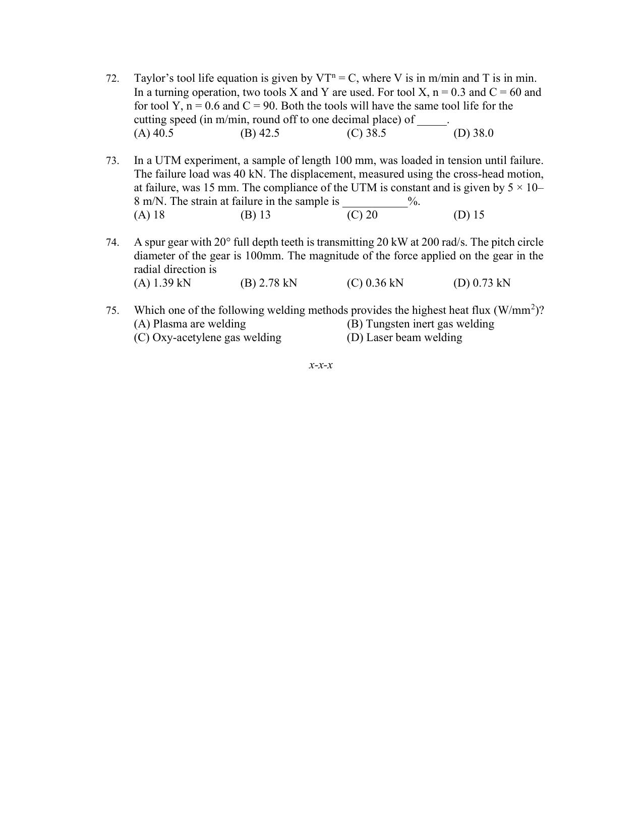 PU CET PG 2022 Question Paper - Page 207