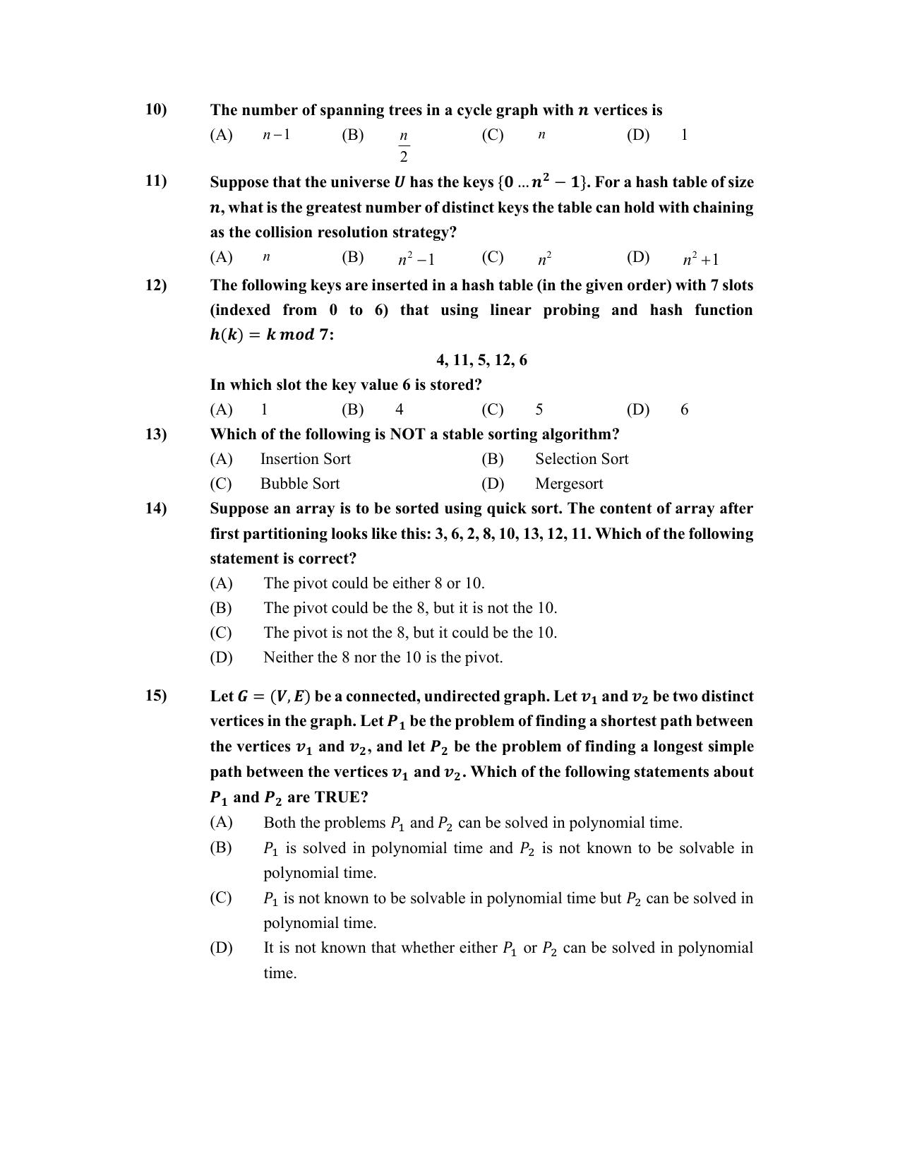 PU CET PG 2022 Question Paper - Page 230
