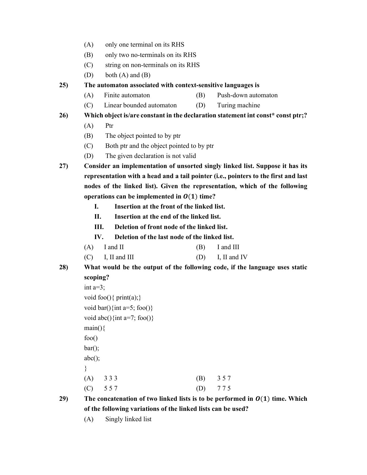 PU CET PG 2022 Question Paper - Page 232