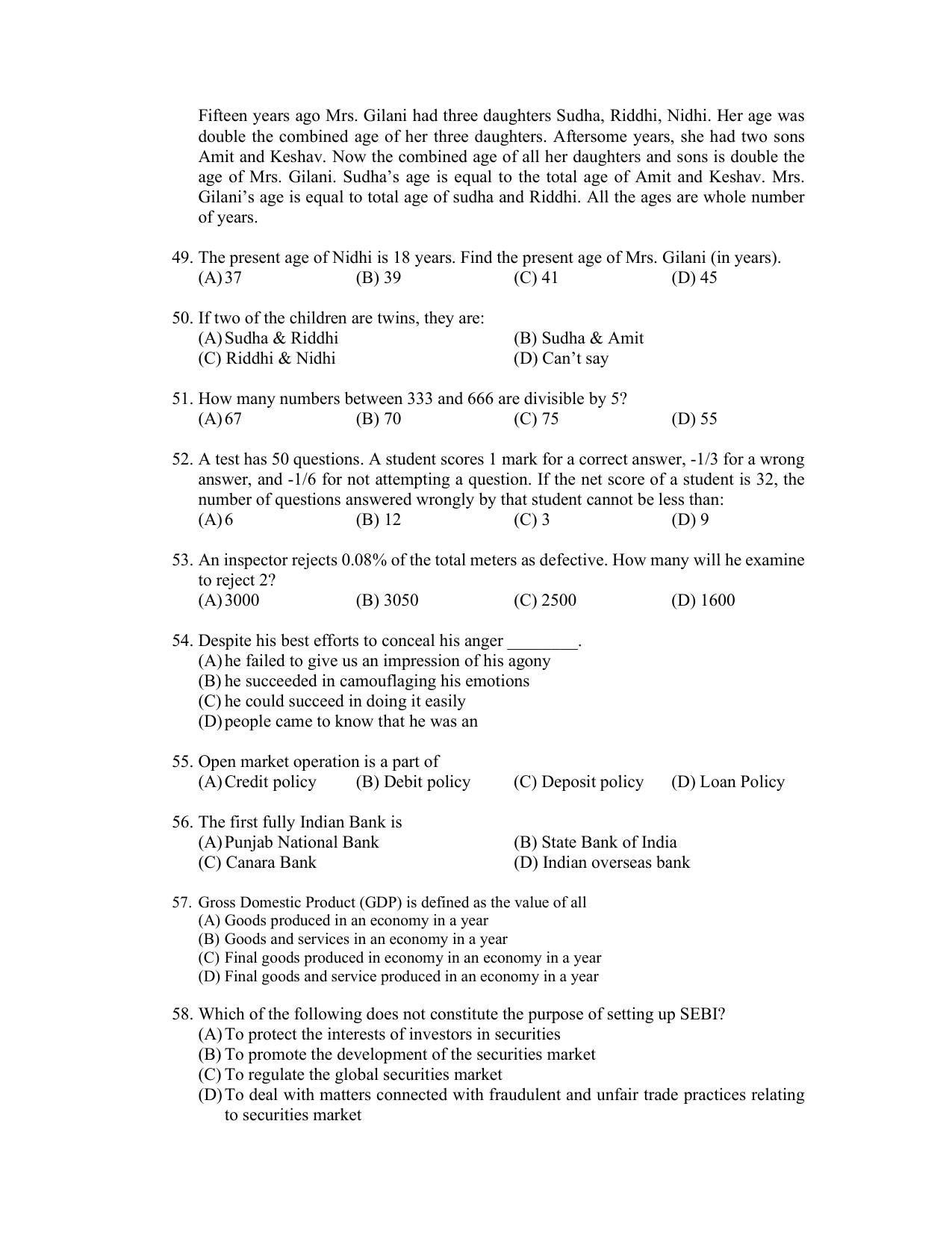 PU CET PG 2022 Question Paper - Page 276