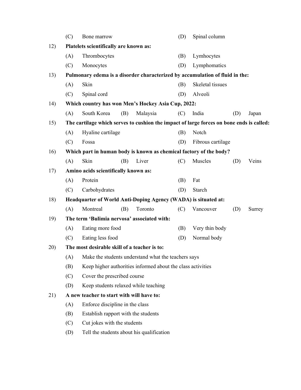 PU CET PG 2022 Question Paper - Page 289