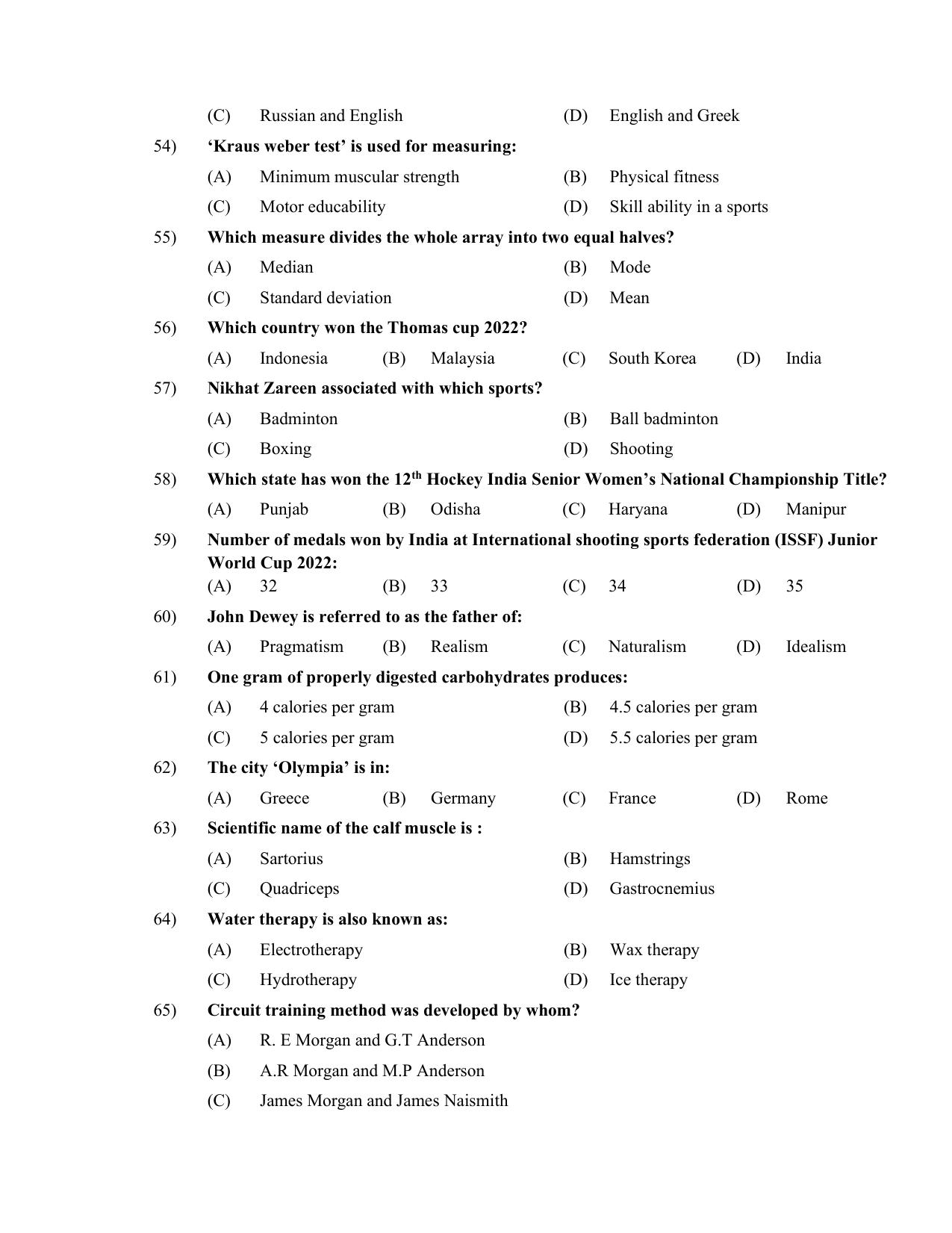 PU CET PG 2022 Question Paper - Page 293