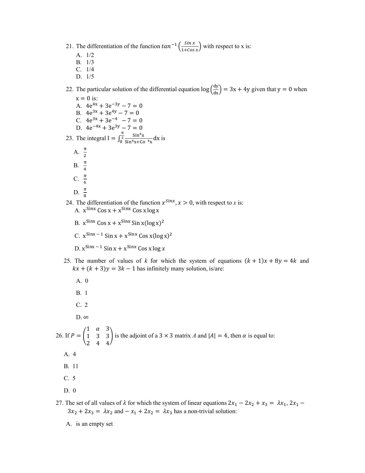 PU CET PG 2022 Question Paper - Page 326